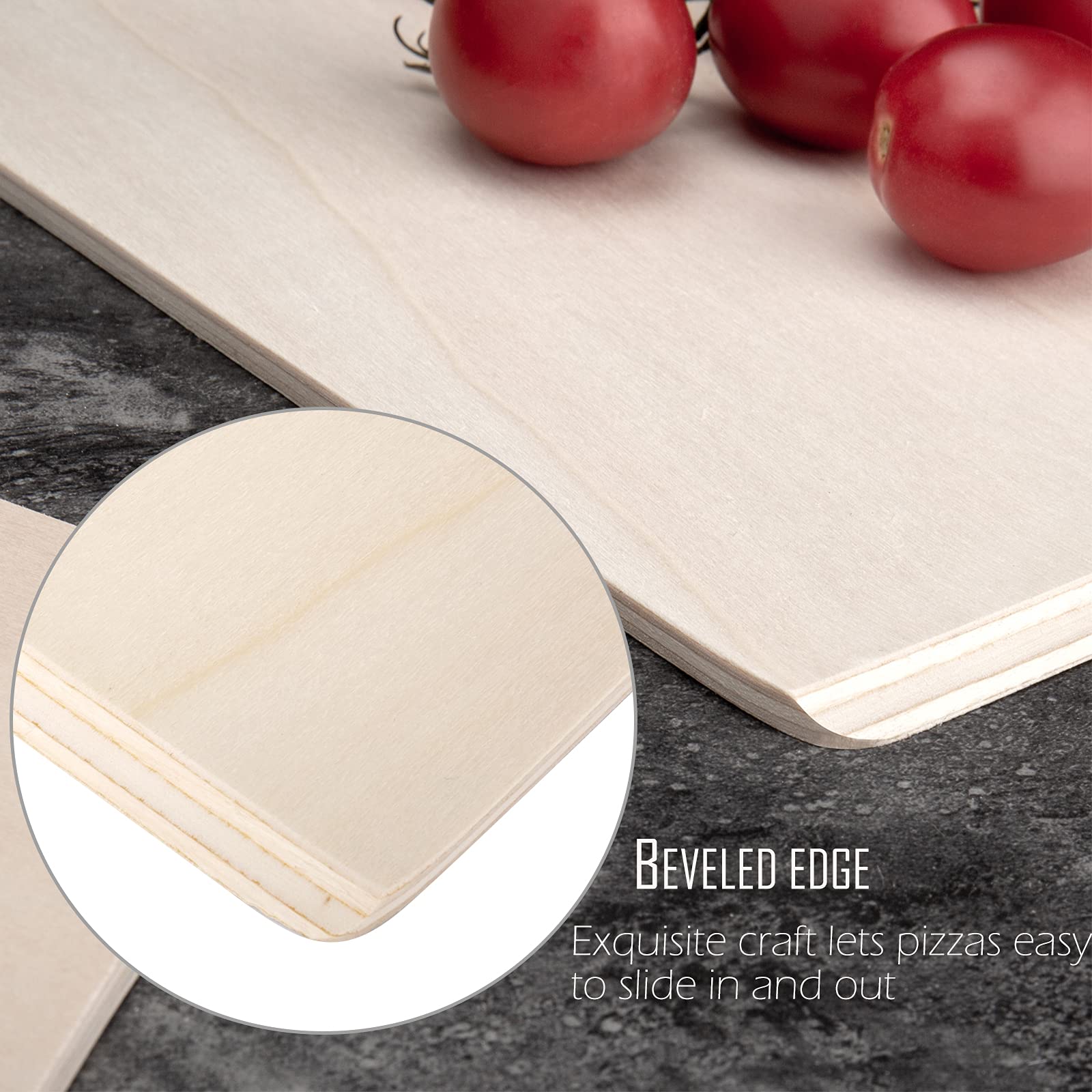 G.a HOMEFAVOR Pizza Peel [Set of 3]-12 x 16 Inch Wooden Pizza Paddle-Pizza Turning Peels with Wood Handle-for Baking Homemade Pizzas