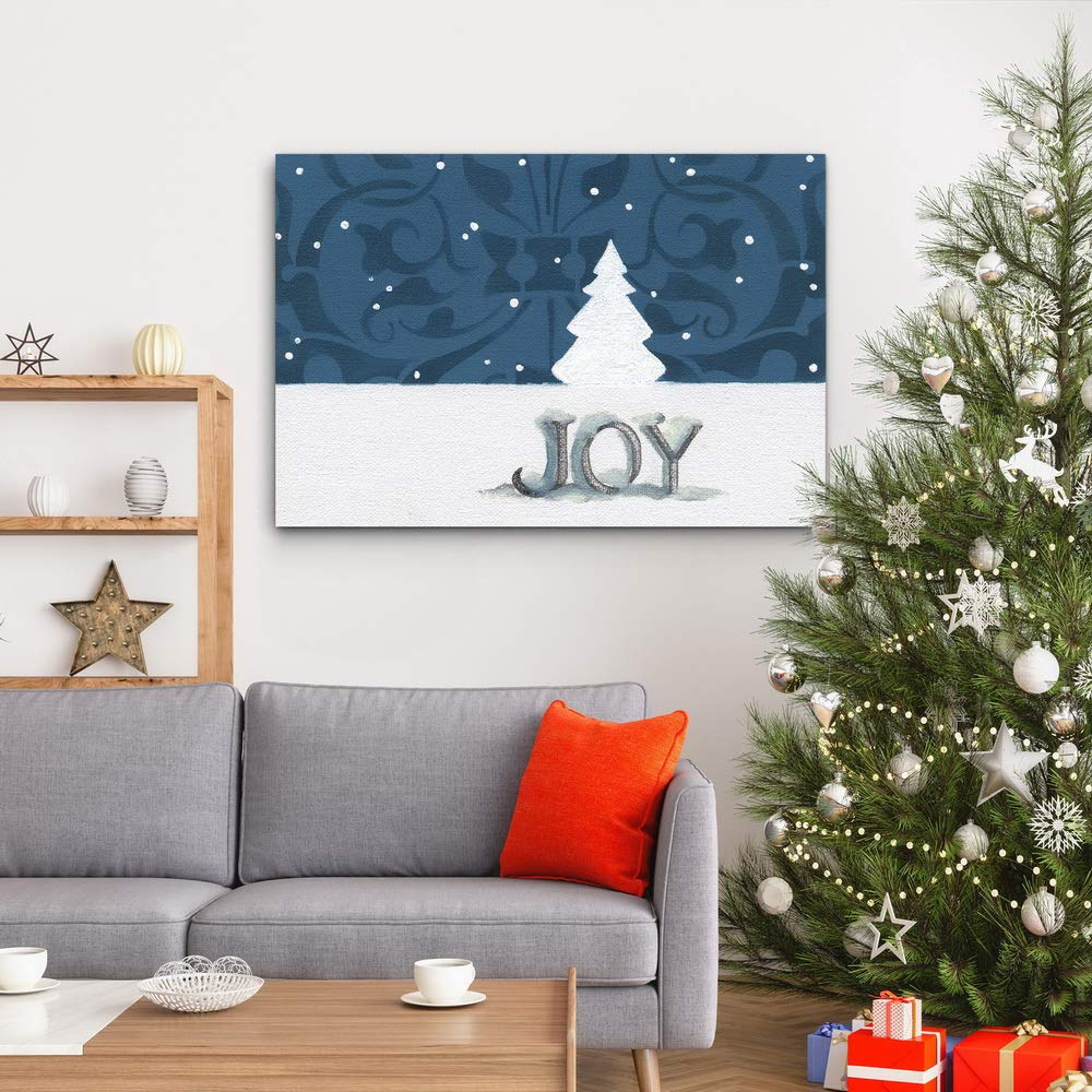 Renditions Gallery Canvas Nature Wall Art Home Paintings & Prints Joyful Snowy Christmas Tree Glam Modern Romantic Abstract Deco