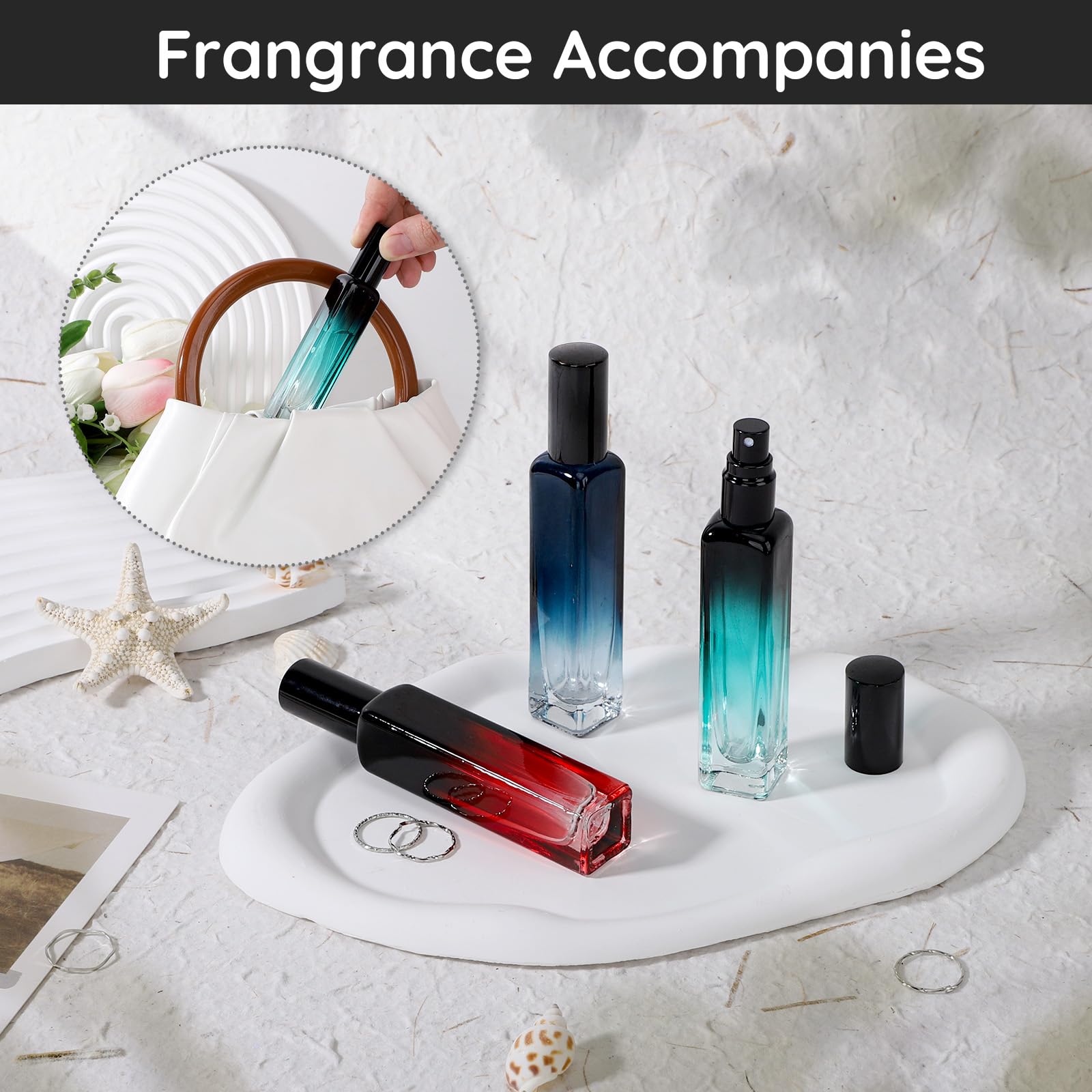 Segbeauty 15Ml Mini Travel Cologne Sprayer, 3 Pack Refillable Atomizer Spray Bottle For Perfume Travel, Empty Glass Perfume Bott