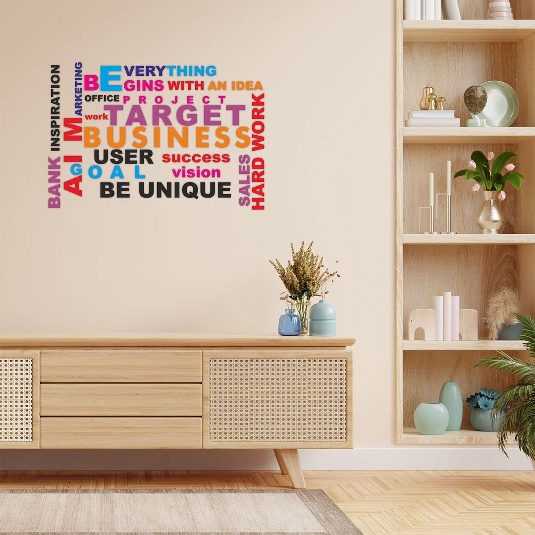 CVANU Target Business Insightful Typography Vinyl Wall Sticker for Wall Decoration Size(33.6inch X 23inch)_Multicolor_cv14