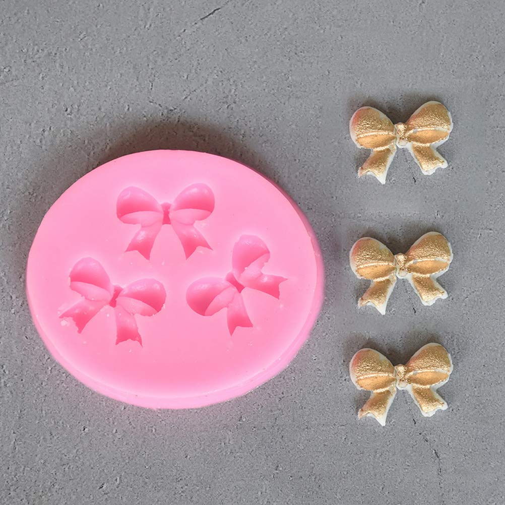 3 Pack Bows Silicone Mould, Bow Fondant Sugar Mould Craft Molds For Birthday Wedding Party Diy Cake Decorating Mold