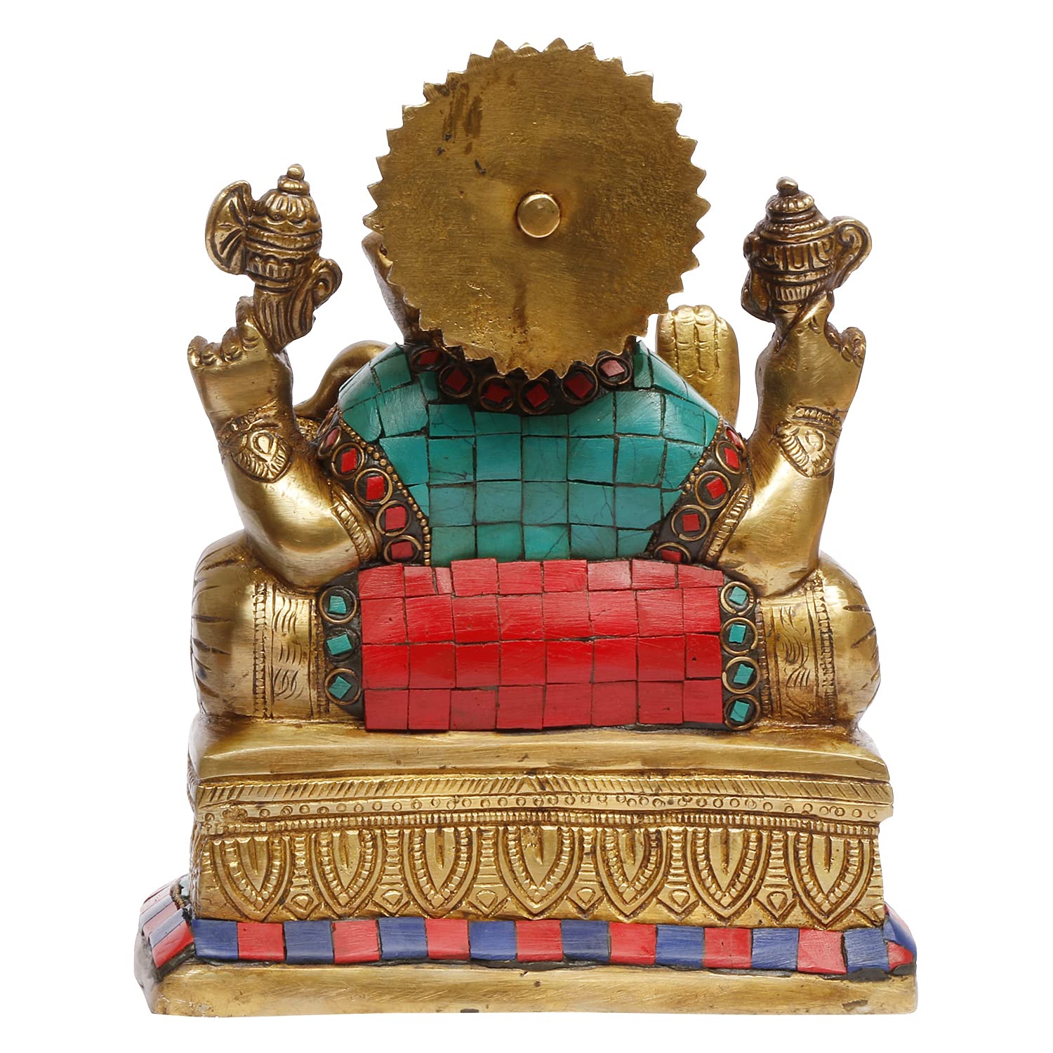 Artvarko Ganesha Statue Ganesh Idol Brass With Inlay Work For Home Dcor Living Room Office Murti Showpiece Religious Temple 7.5