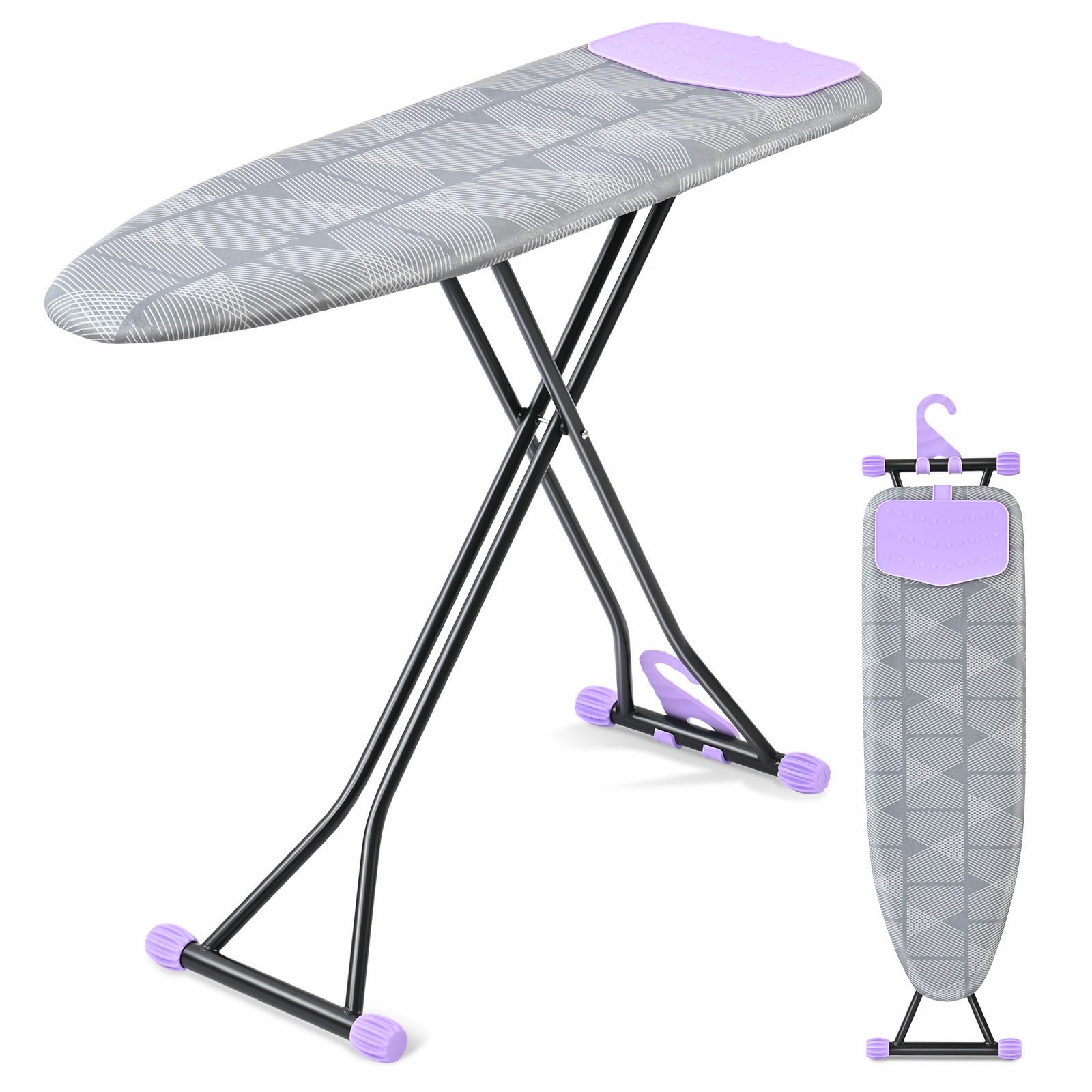 Apexchaser Ironing Board, Ironing Boards With Iron Rest, Extra Thick Cover And Pad, Height Adjustable, Easy Storage With Smart H