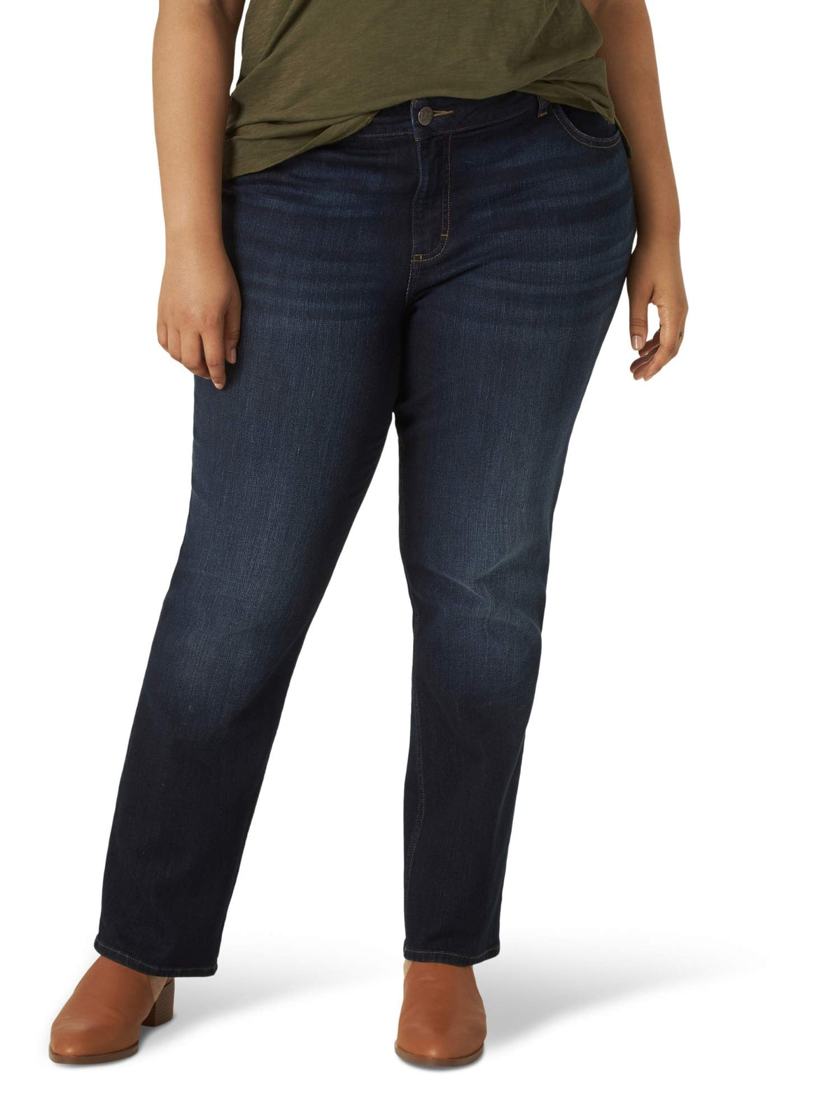 Lee Womens Regular Fit Straight Leg Jean, Nightshade, 4 Long