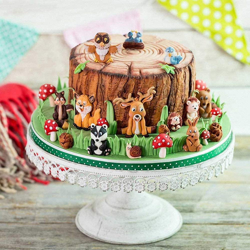 Guratapa Forest Animal Squirrel Rabbit Sika Deer Hedgehog Mushroom Silicone Mold For Fondant Chocolate Molds Ice Cube Gum Clay B