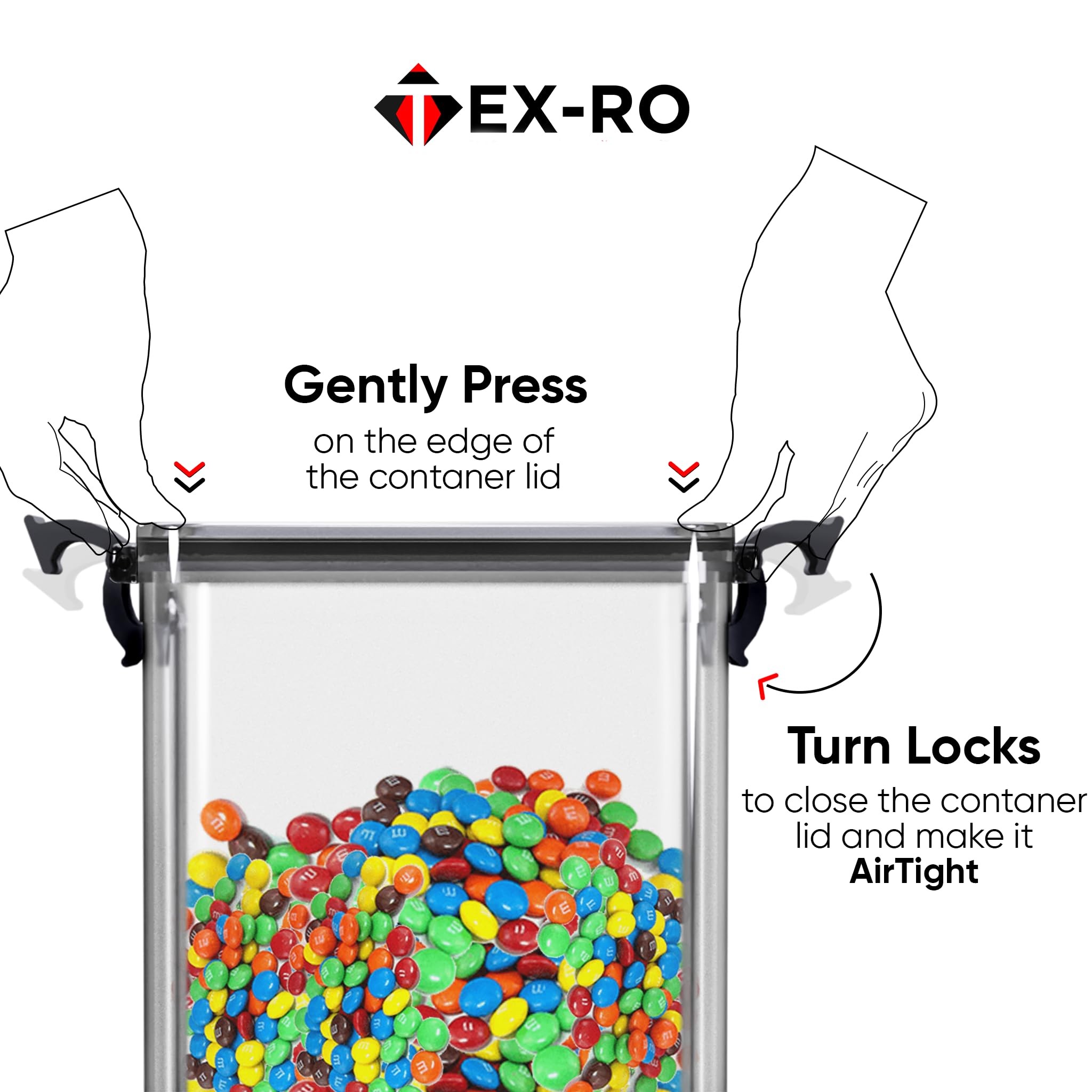 Tex-Ro Air Tight Containers For Kitchen Organizer Storage Set, Kitchen Accessories Items Kitchen Storage Set Pantry Organization