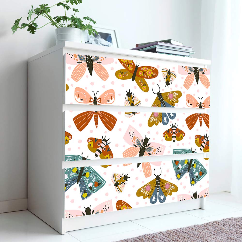 Self-Adhesive Dresser Sticker, Peel And Stick Furniture Stickers/Decals, Removable Furniture Skin (004, Malm)