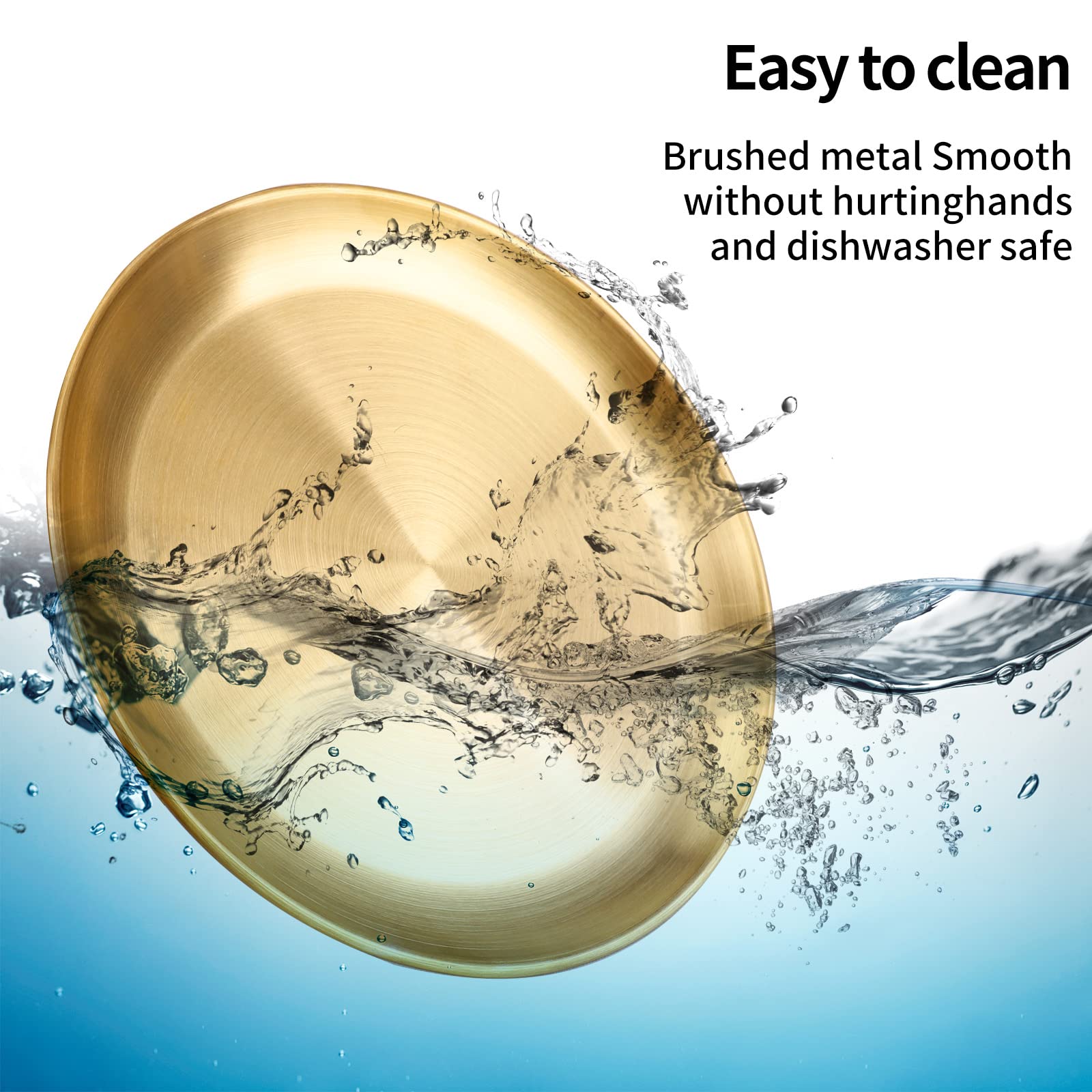 Stainless Steel Dinner Plate, 304Rutian 9'' Metal Round Dinner Dishes For Adults, Reusable And Dishwasher Safe, Serving Camping