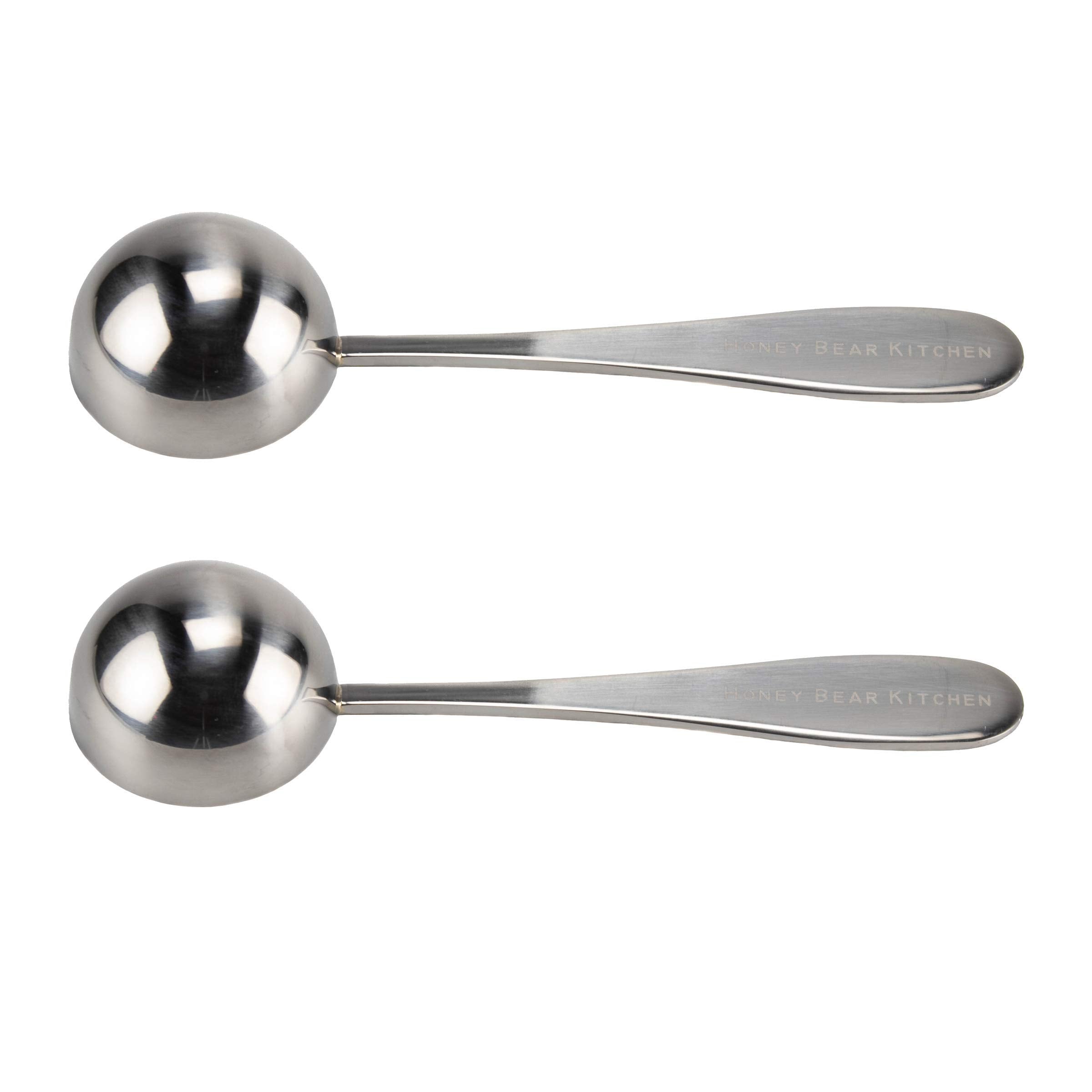Honey Bear Kitchen 15 Ml Tablespoon Measuring Scoops Spoons, Polished Stainless Steel, Set Of 2