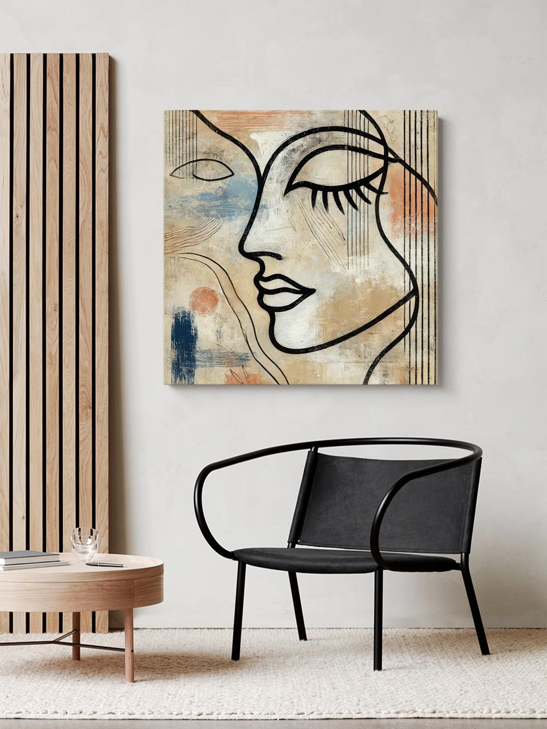 999Store Abstract Female Face Canvas Painting - Modern Wall Art For Bedroom, Living Room Decor 36X36 Inches (Flp36X360532)