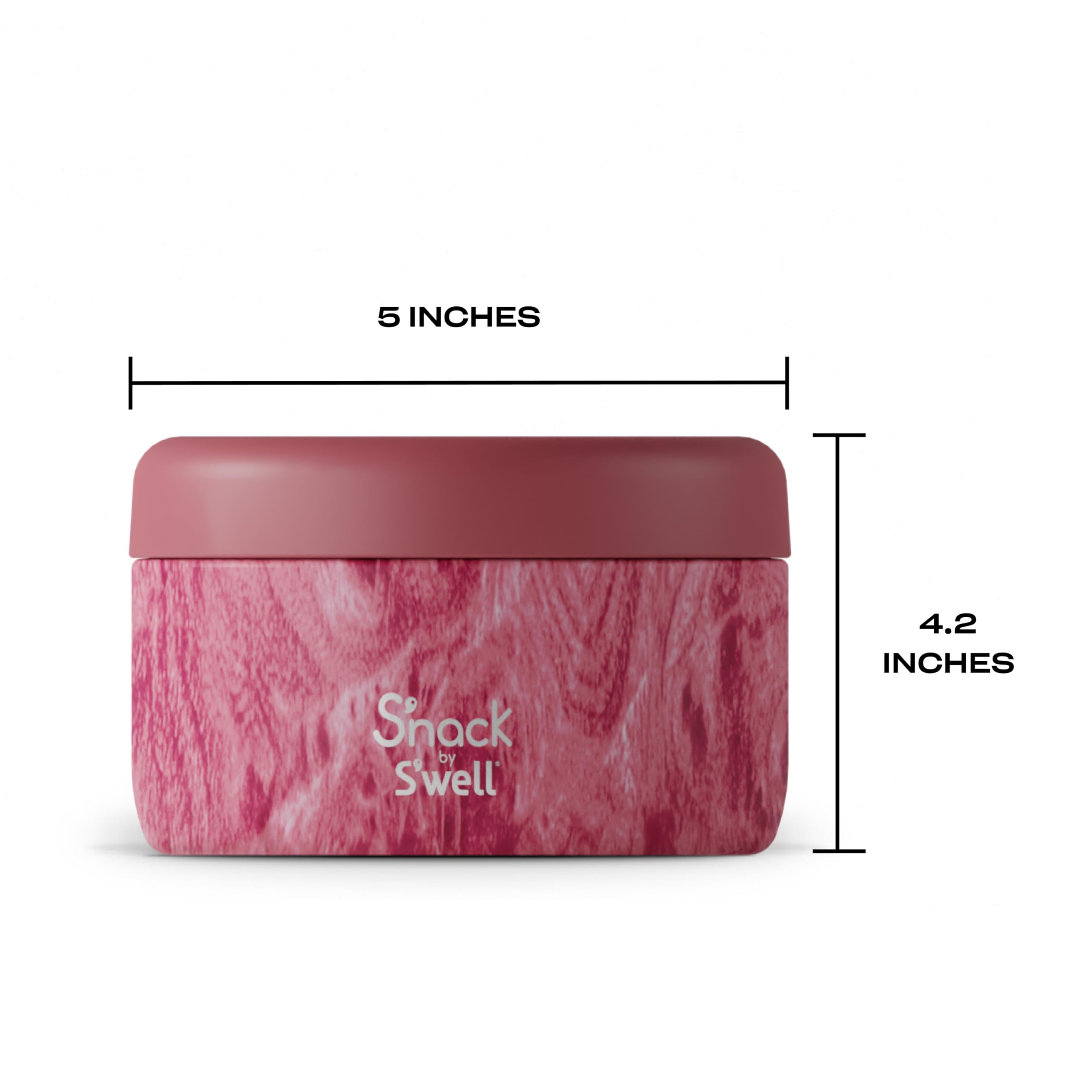 S'Well S'Nack Stainless Steel Food Container - 10 Oz - Rose Arbor - Double-Layered Insulated Bowls Keep Food Cold For 10 Hours A