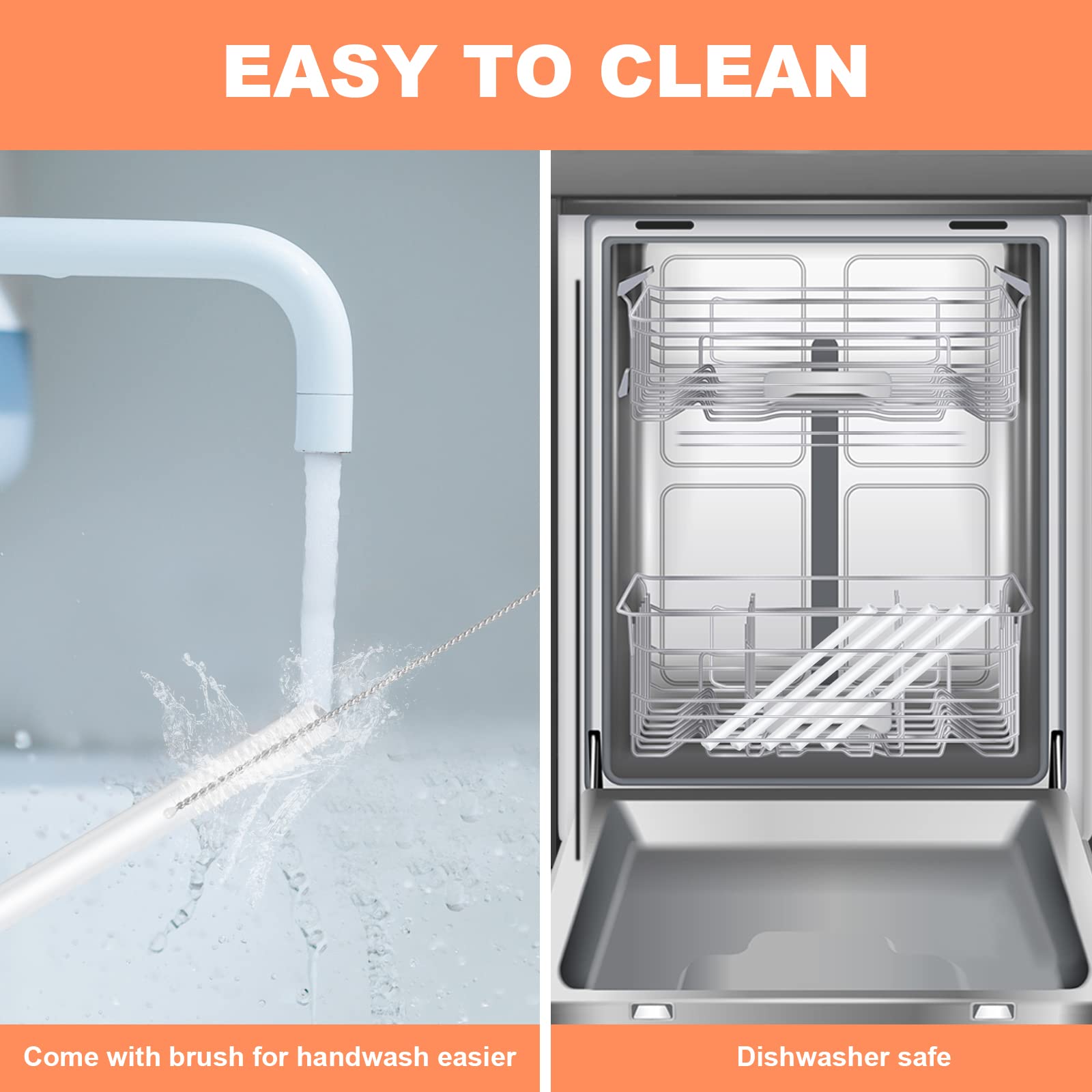 Replacement Straws Compatible With Yeti Rambler Jr. 12 Oz Kids Bottle-Yeti Rambler Kids Straws Replacement-Accessories Set Inclu