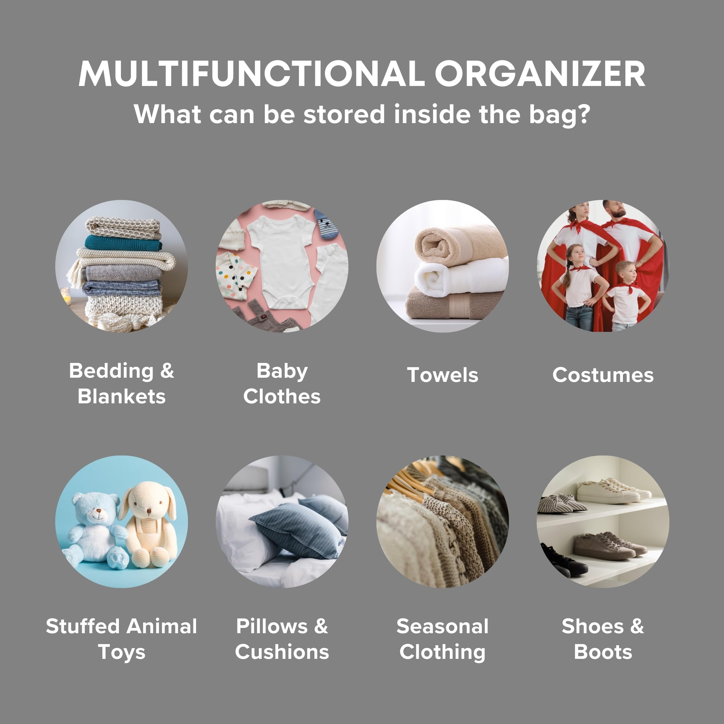 NestNeatly SmartCube Underbed Storage Bag, 3 Large Bins with Reinforced Handles Foldable Containers