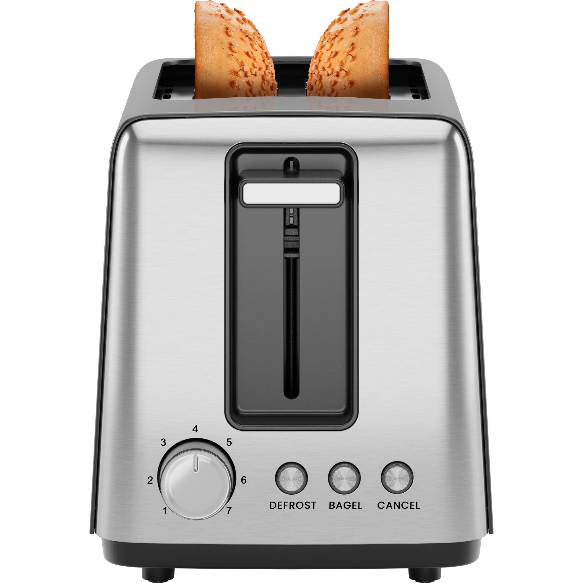 Chefman 2 Slice Toaster, 7 Shade Settings, Removable Crumb Tray, Thick Bread And Bagel Toaster With Defrost And Cancel Buttons -