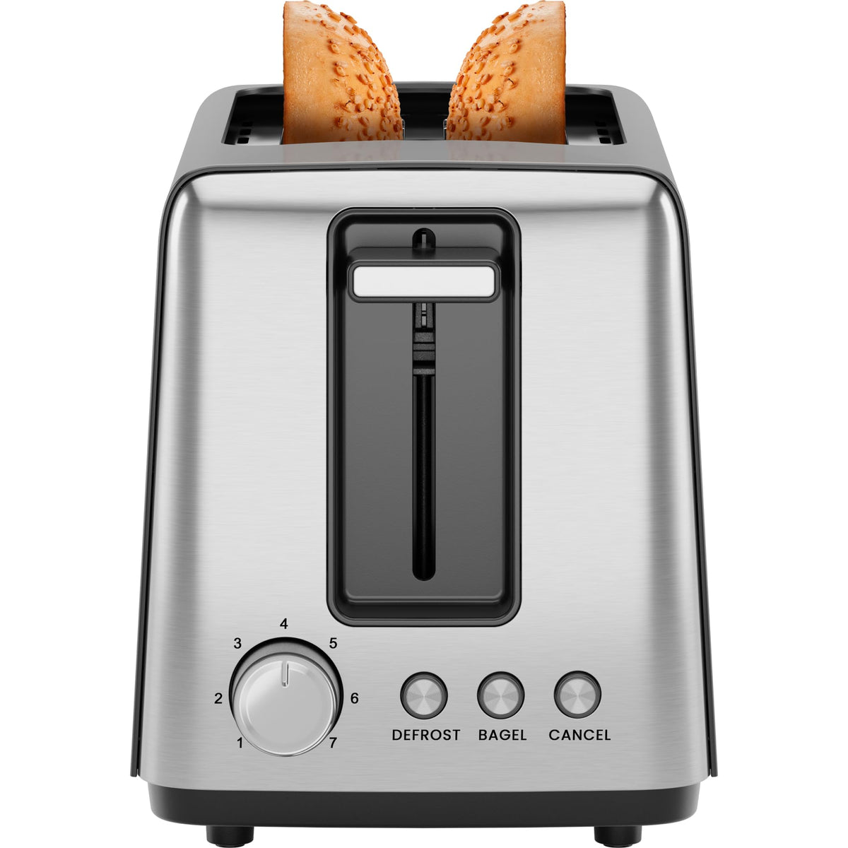 Chefman 2 Slice Toaster, 7 Shade Settings, Removable Crumb Tray, Thick Bread And Bagel Toaster With Defrost And Cancel Buttons -