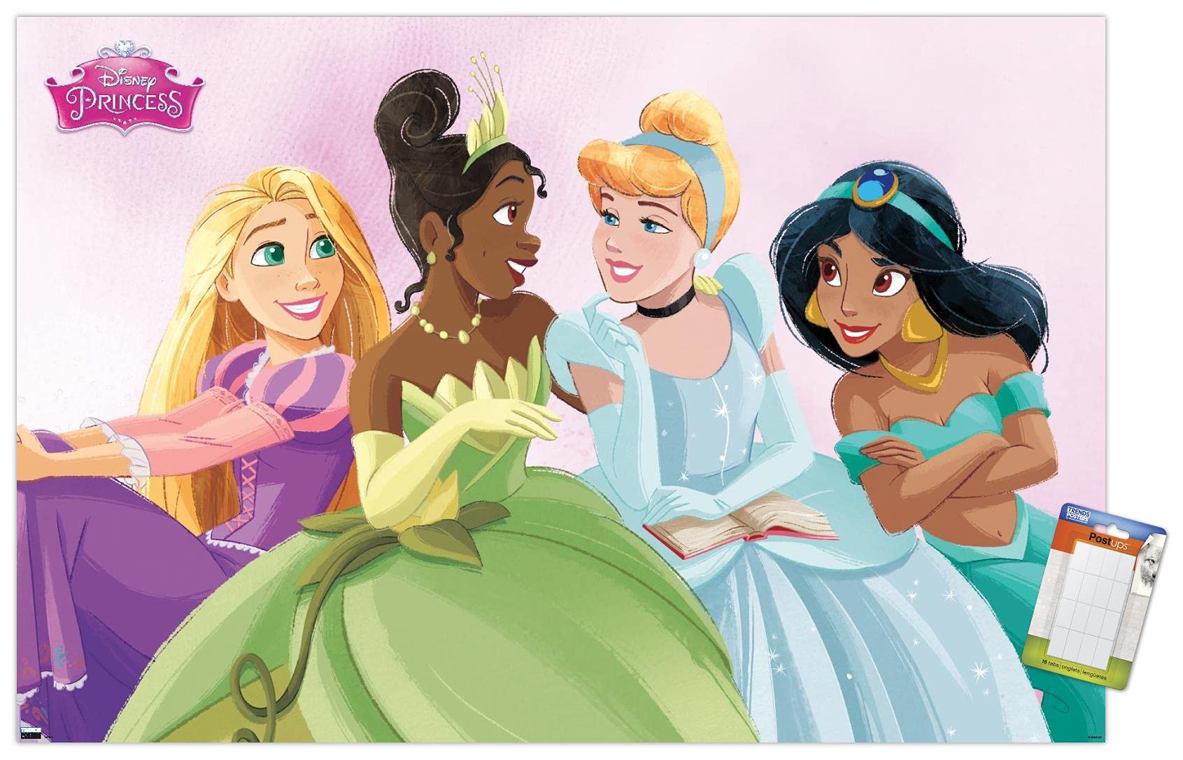Trends International Disney Ultimate Princess Celebration-Group Wall, 14.725'' X 22.375'', Premium Poster & Mount Bundle