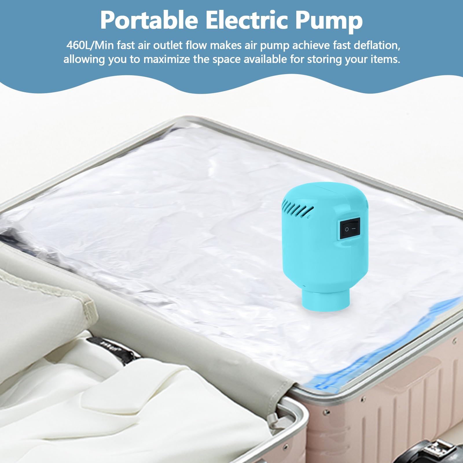 Vacuum Storage Bags with Electric Pump, Travel Vacuum Bags,Space Saver Vacuum Storage Bags,Vacuum Seal Bags for Clothes, Bedding