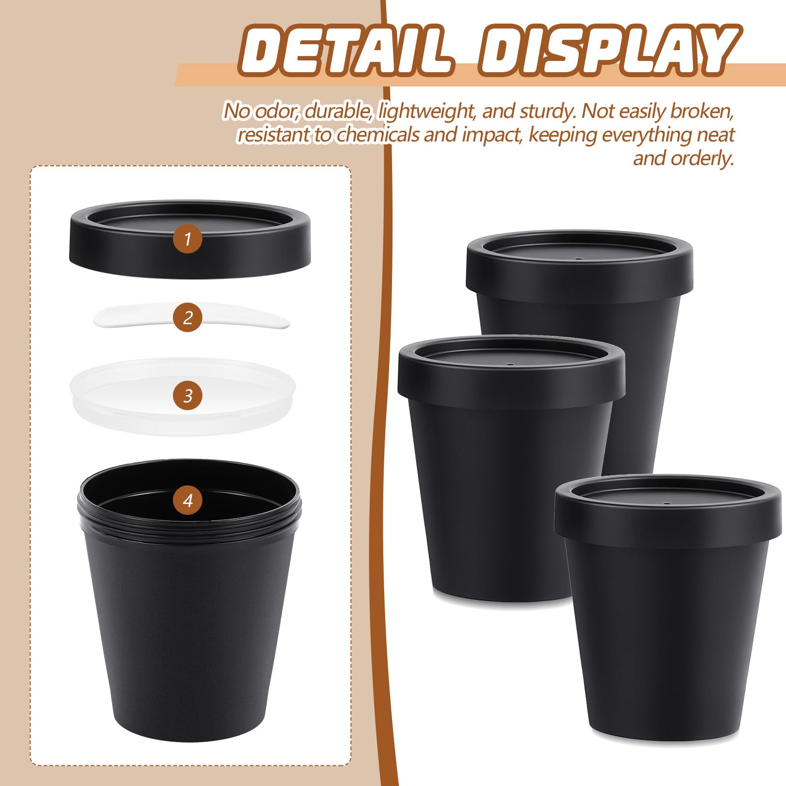 Tanlade 24 Pieces 7 Oz Pot Jars With Lids Spoons For Homemade Lotion Containers Plastic Empty Containers Leakproof Lip Sugar Scr