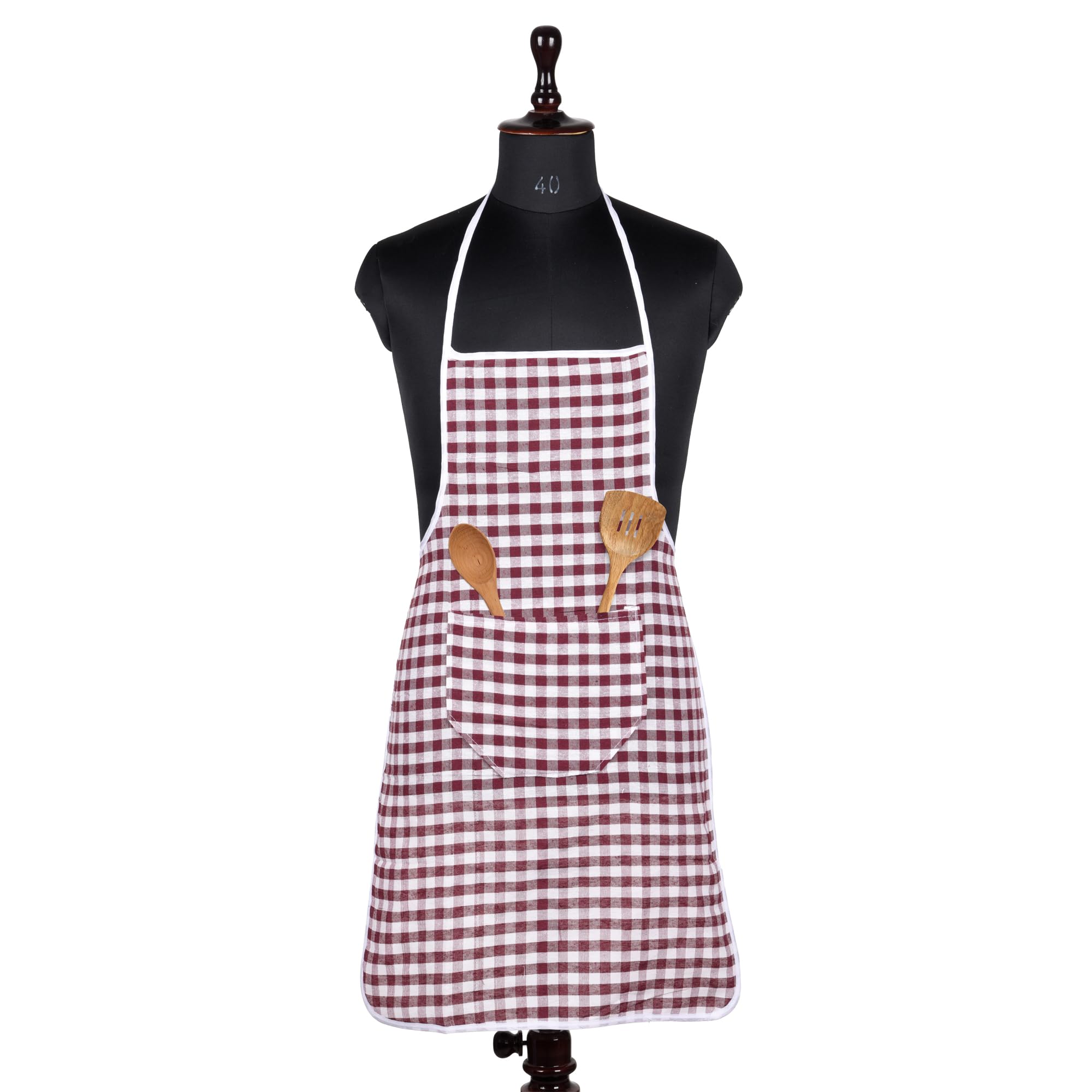 Heart Home Apron | Cotton Front Pocket Kitchen Apron | Check New Apron For Restaurent | Apron For Housewife | Chef Apron For Kit