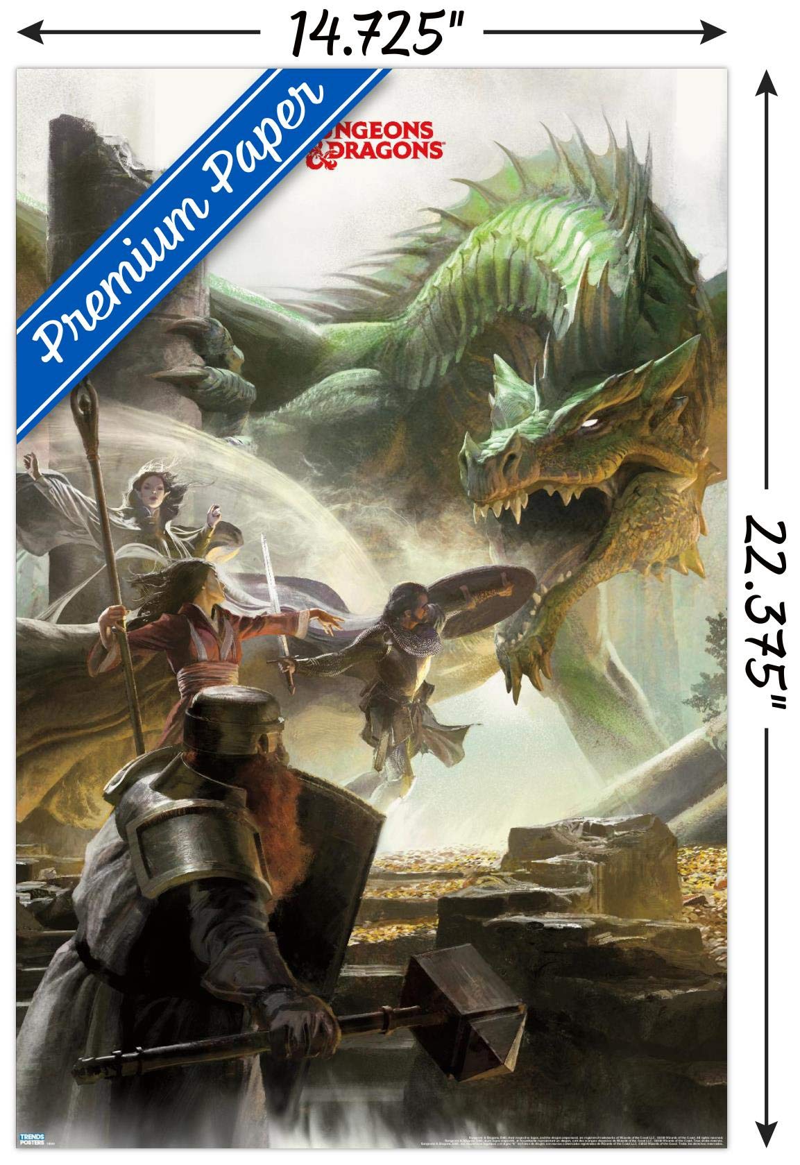 Trends International Dungeons And Dragons - Adventure Wall Poster, 14.725'' X 22.375'', Premium Unframed Version