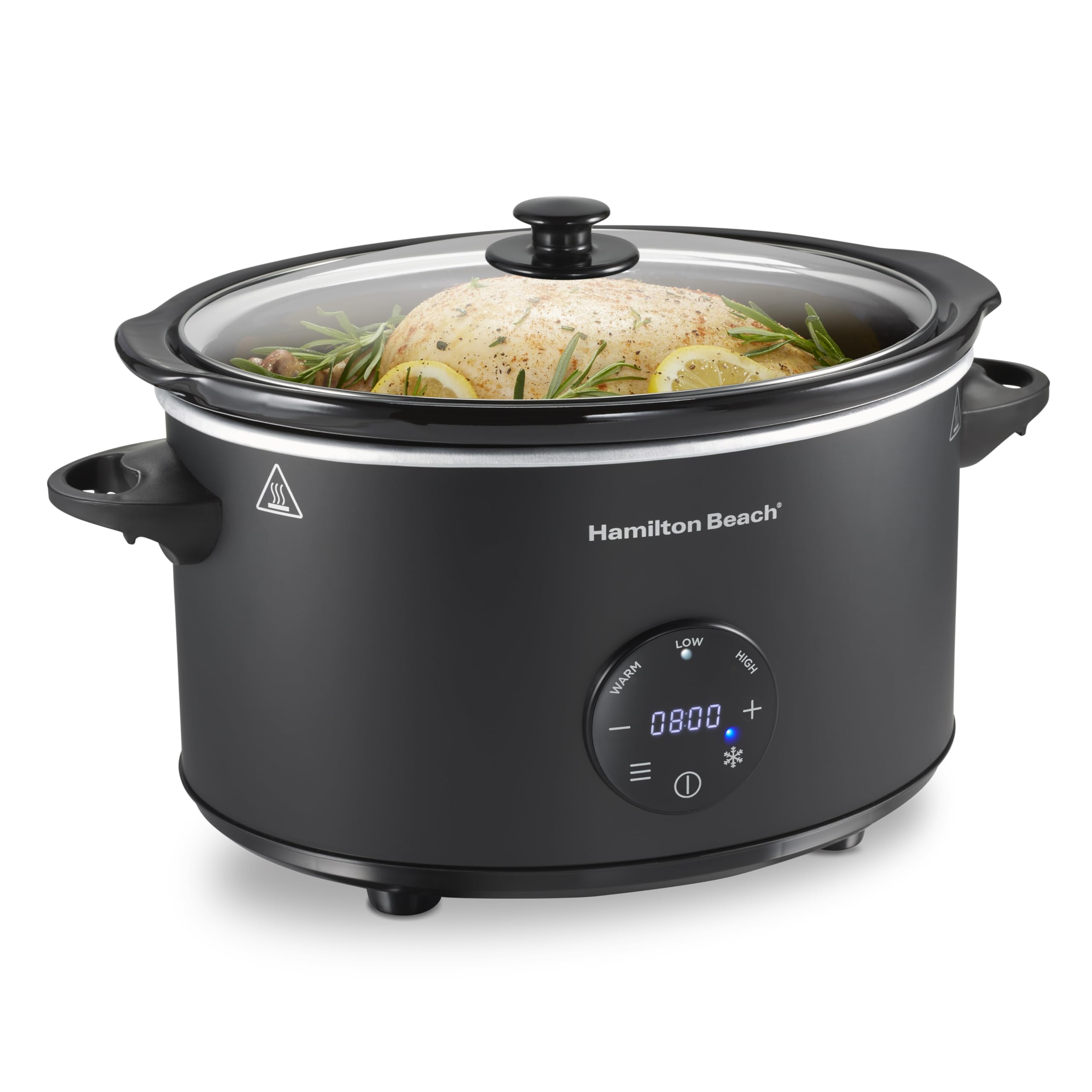 Hamilton Beach 6 Quart Set & Forget Programmable Slow Cooker with Defrost Function, Flexible Programming, Adjustable Countdown T