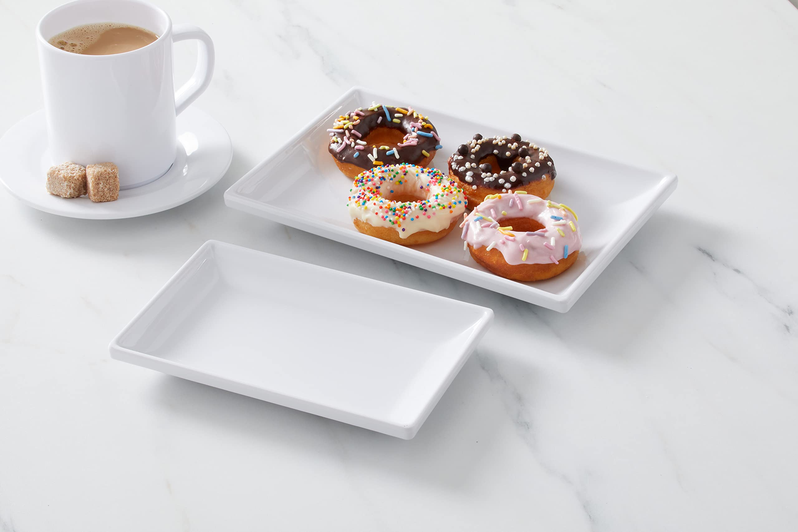 American Metalcraft Mmp6 Mini Rectangle Plate, Melamine, White, 6-5/8'' L, 1 Count (Pack Of 1)