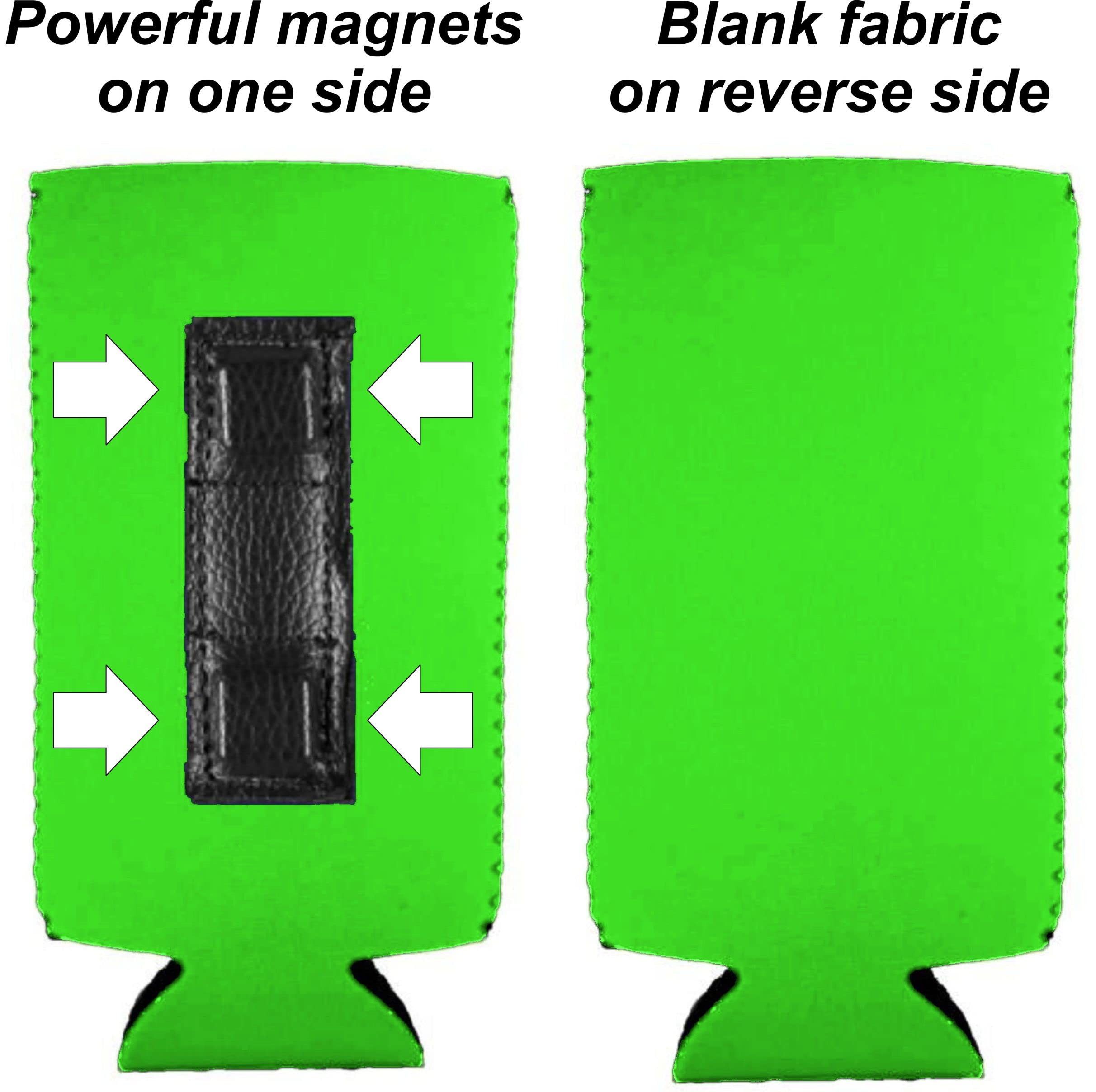 Blank Magnetic Slim Can Coolie (Bright Green, 2 Pack)