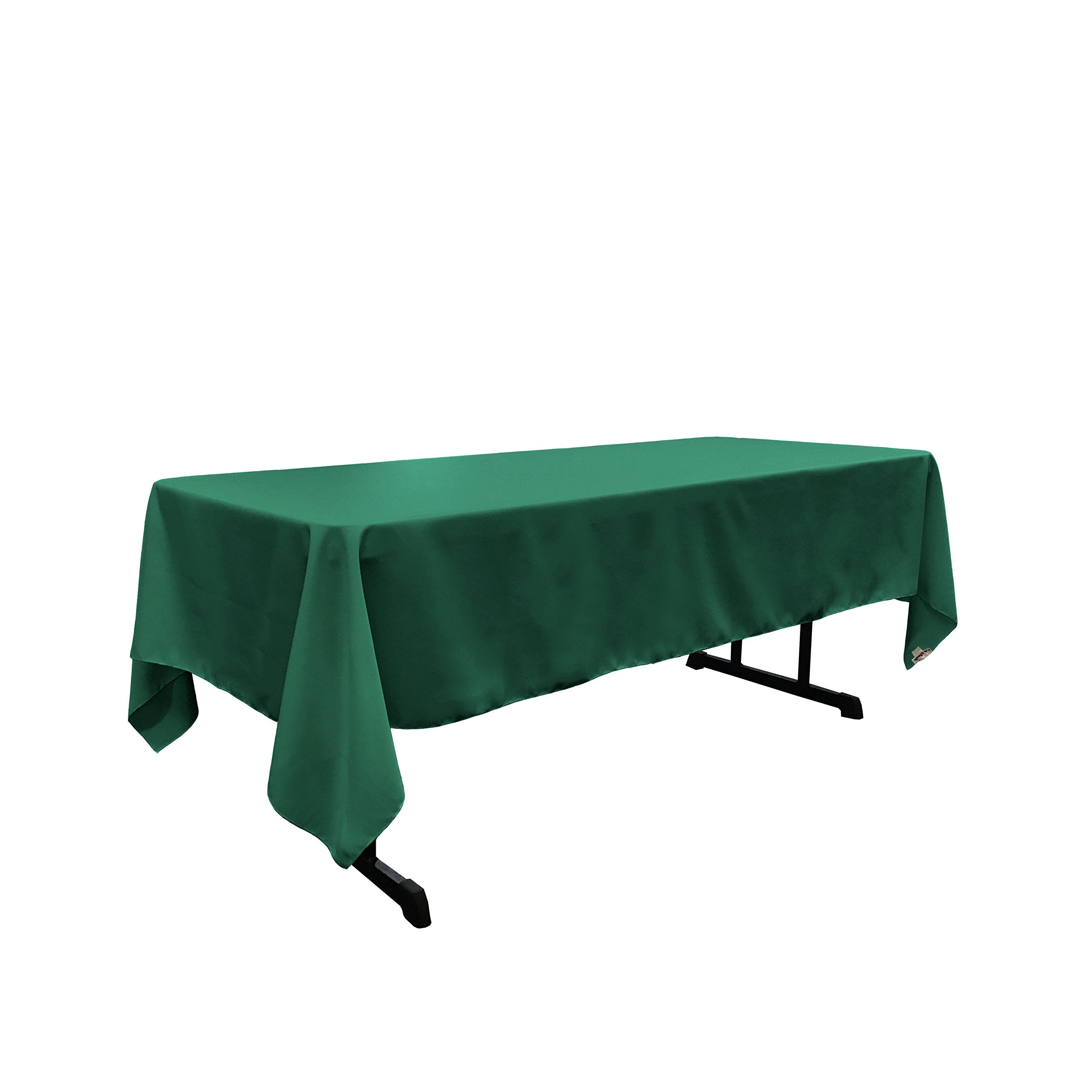 LA Linen Polyester Poplin Rectangular Tablecloth  60 by 126-Inch  Teal