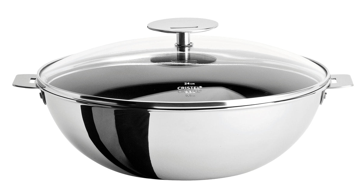 Cristel Casteline Wok, 4 Quart, Silver