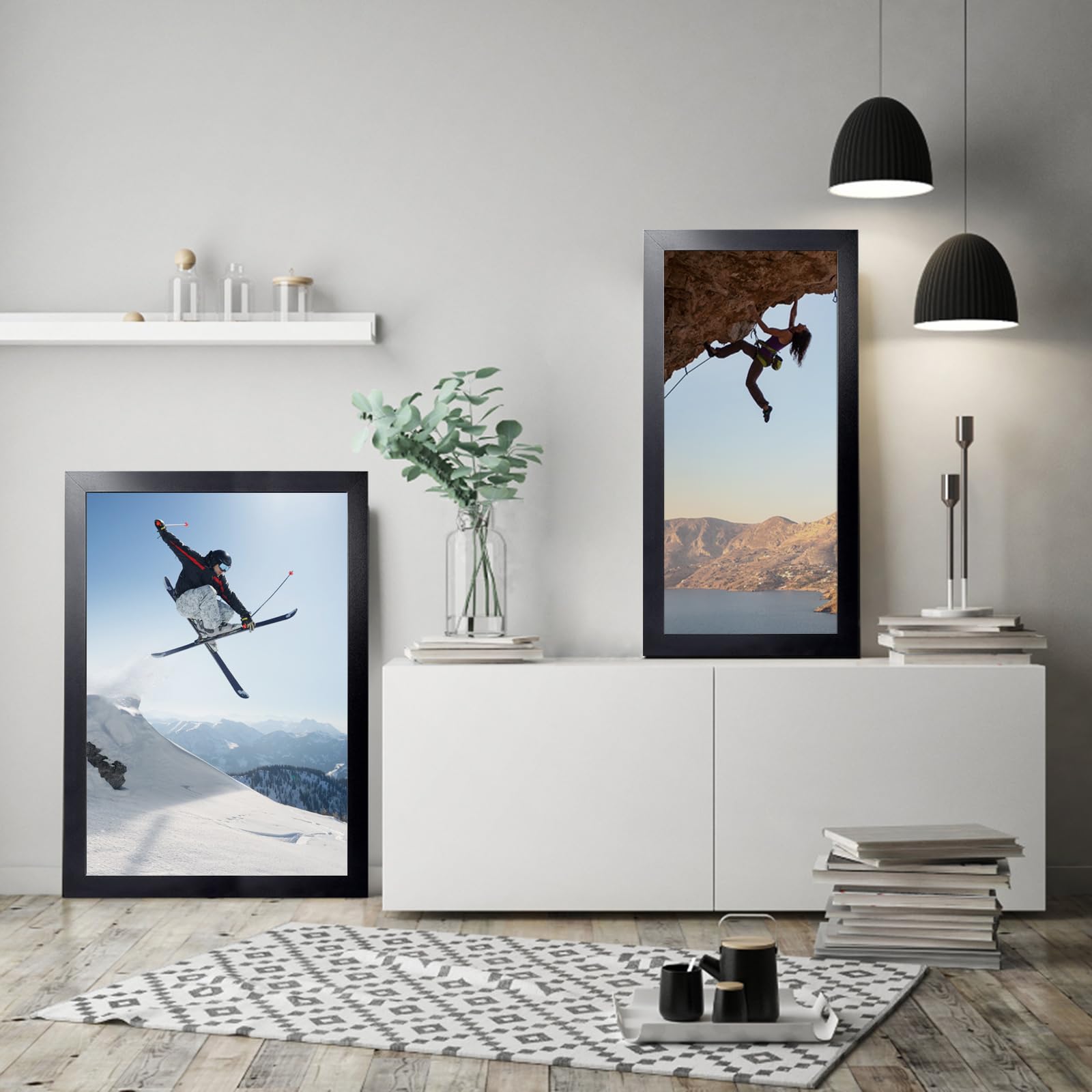 KTKDE 10x20 Picture Frame Wooden Black 3 Pack,Poster Frame with Polished Plexiglass, Studio Gallery Wall Hanging Posters & Best