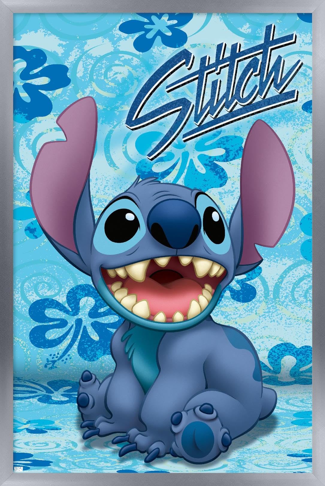 Trends International Disney Lilo And Stitch - Sitting Wall Poster, 14.72'' X 22.37'', Silver Framed Version