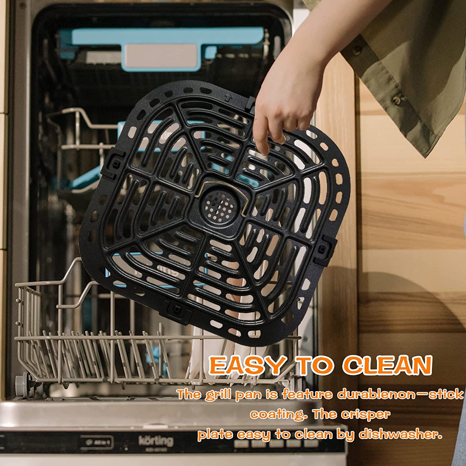 Air Fryer Grill Pan for Instants Vortex 2QT Mini Air Fryer Oven  Premium Air Fryer Grill Crisper Plate  Air Fryer Grate Grid with Rubber Tabs for Instants 2QT Air Fryer  Nonstick  Dishwasher Safe