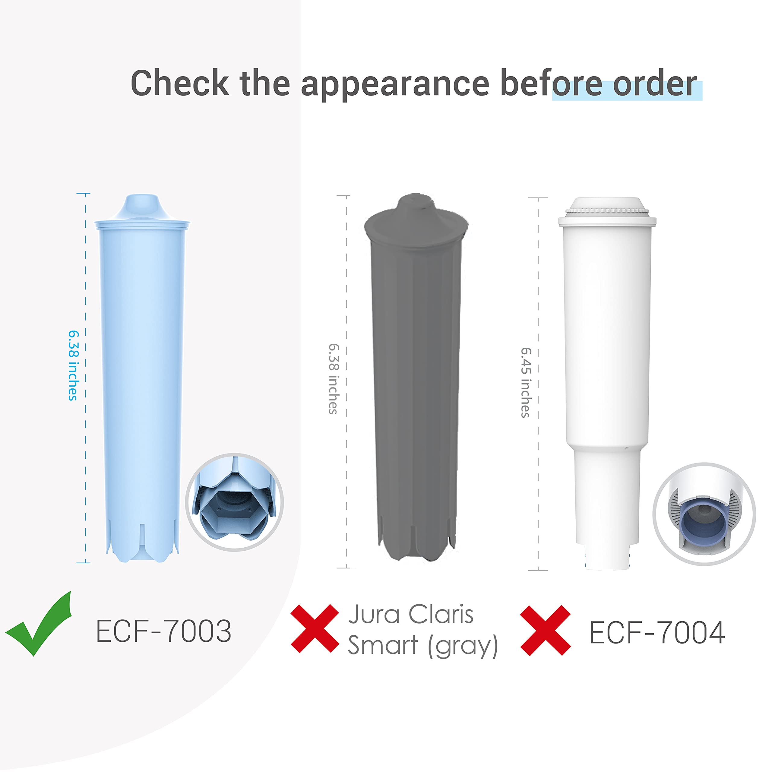 EcoAqua Replacement Filter  Replacement for Jura? Clearyl/Claris Blue Capresso? Clearyl Coffee Machine Water Filter  Pack of 6