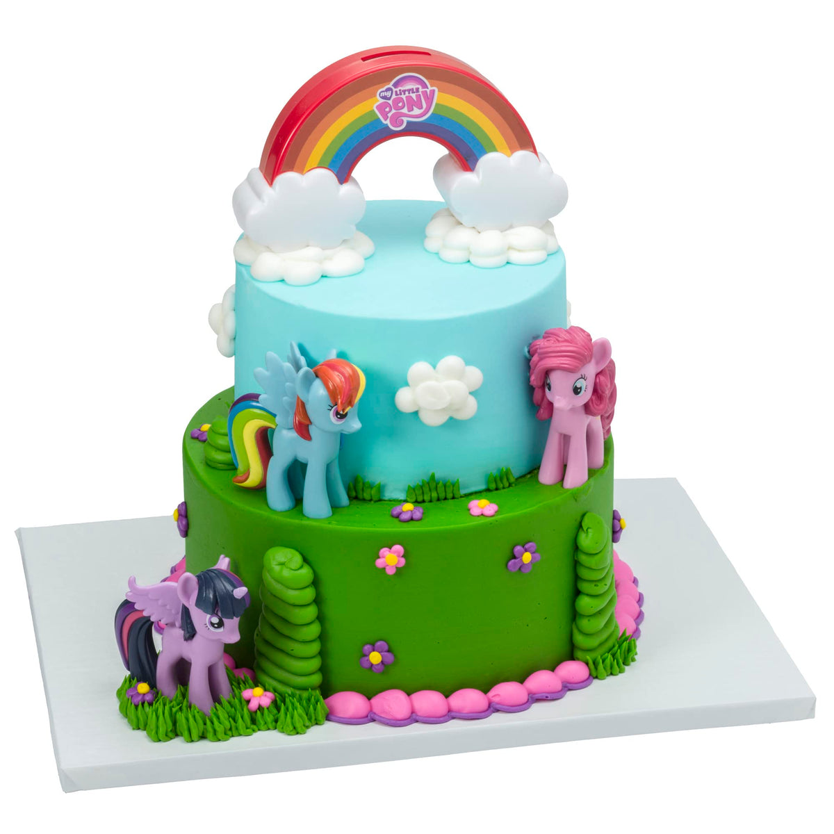 Decoset My Little Pony Over The Rainbow Signature Cake Topper, 4 Piece Decoration, Rainbow Dash, Pinkie Pie, And Twilight Sparkl
