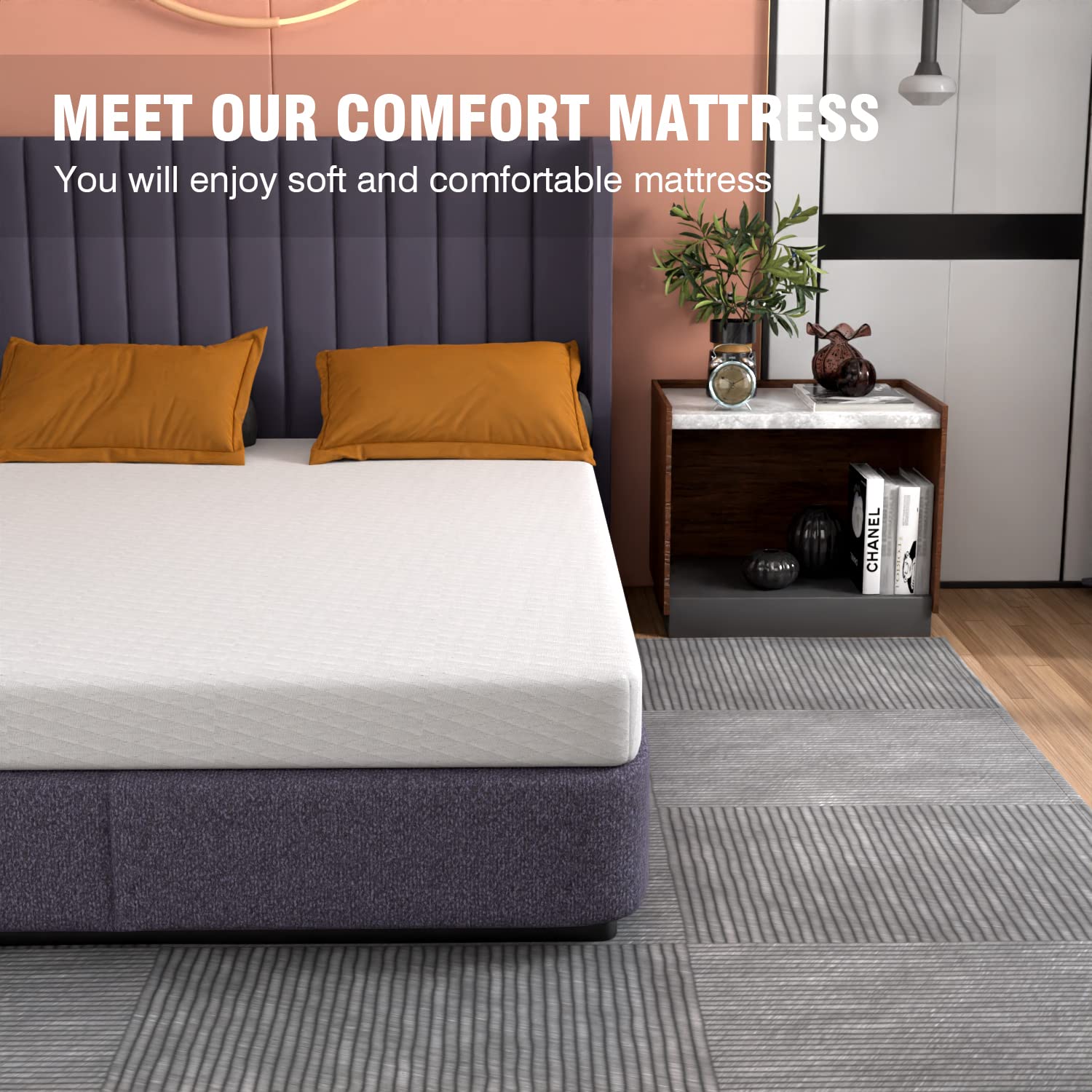 PayLessHere 5 Inch Full Gel Memory Foam Mattress Fiberglass Free/CertiPUR-US Certified/Bed-in-a-Box/Cool Sleep & Comfy Support