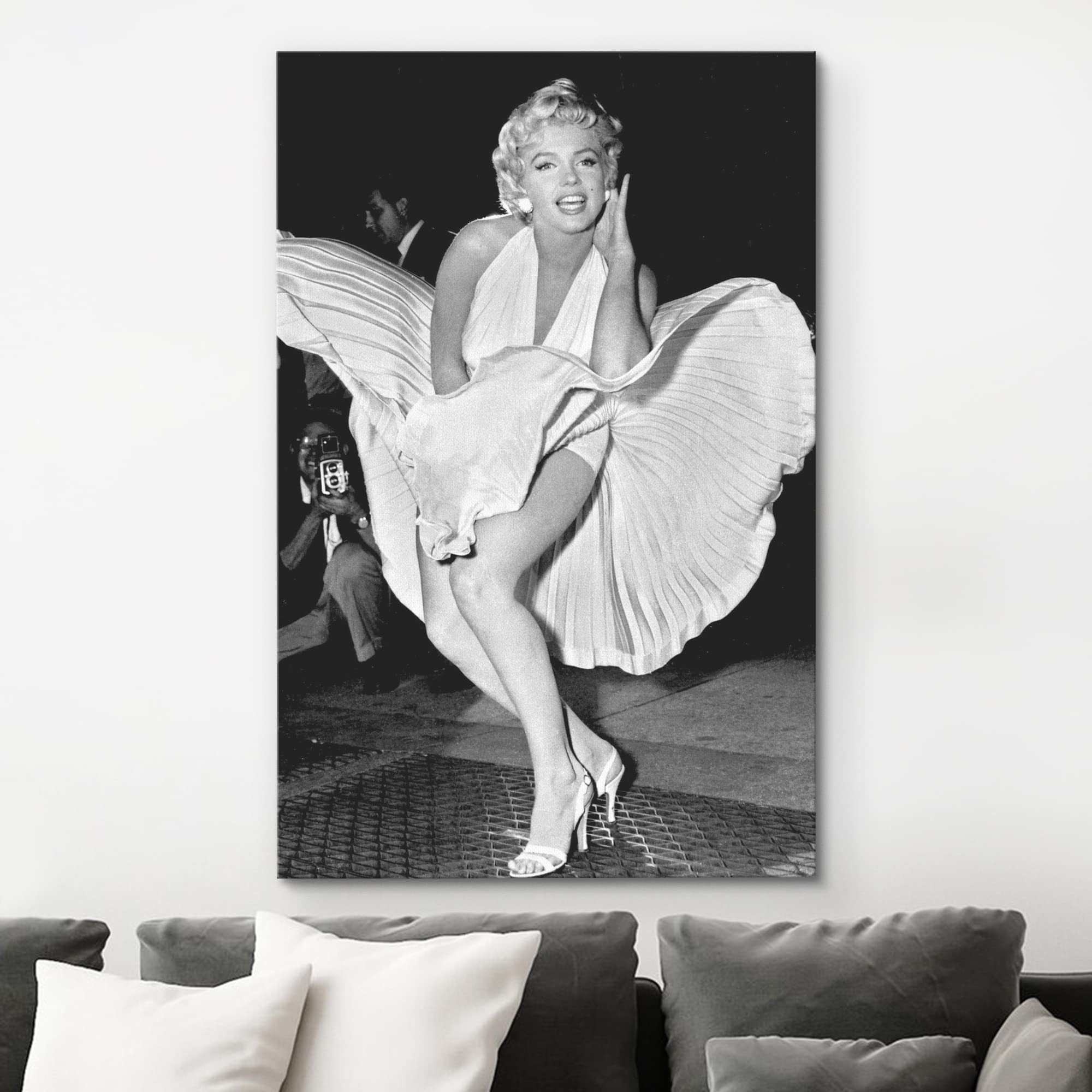Wall26 Canvas Print Wall Art Portrait Of Marilyn Monroe With Dress People Pop Culture Historical Realism Famous Closeup Colorful