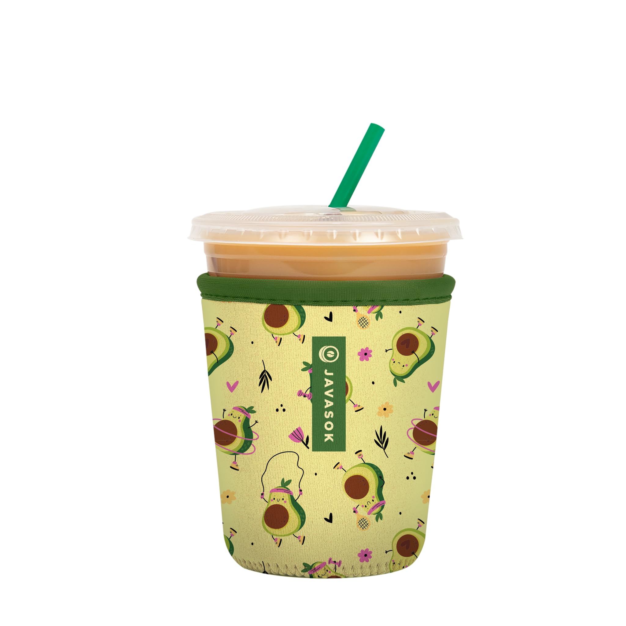 Sok It Java Sok Iced Coffee & Cold Soda Insulated Neoprene Cup Sleeve (Get Movin, Small: 16-20oz)