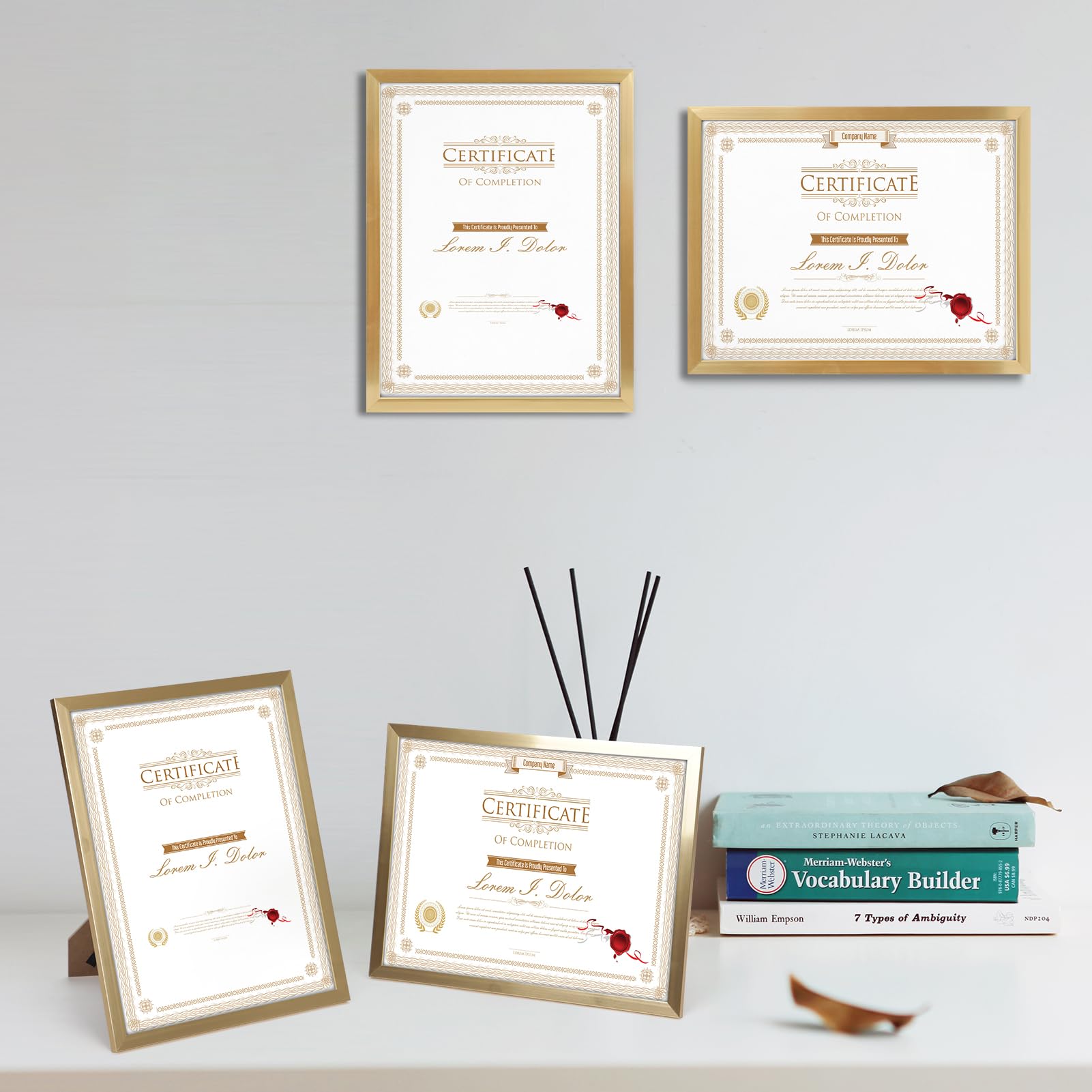WIFTREY 16 Pack 8.5x11 Certificate Picture Frames, Multi 8.5 by 11 Photo Frame Bulk for Document Award, Wall Hanging or Tabletop