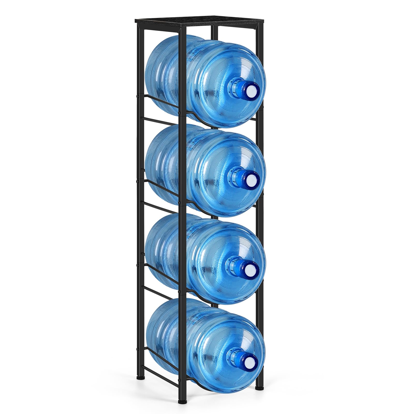 Water Jug Rack 5 Gallon Water Bottle Holder With Storage Shelf 4 Tier Heavy Duty Water Jug Organizer Stand For Home Office Kitch