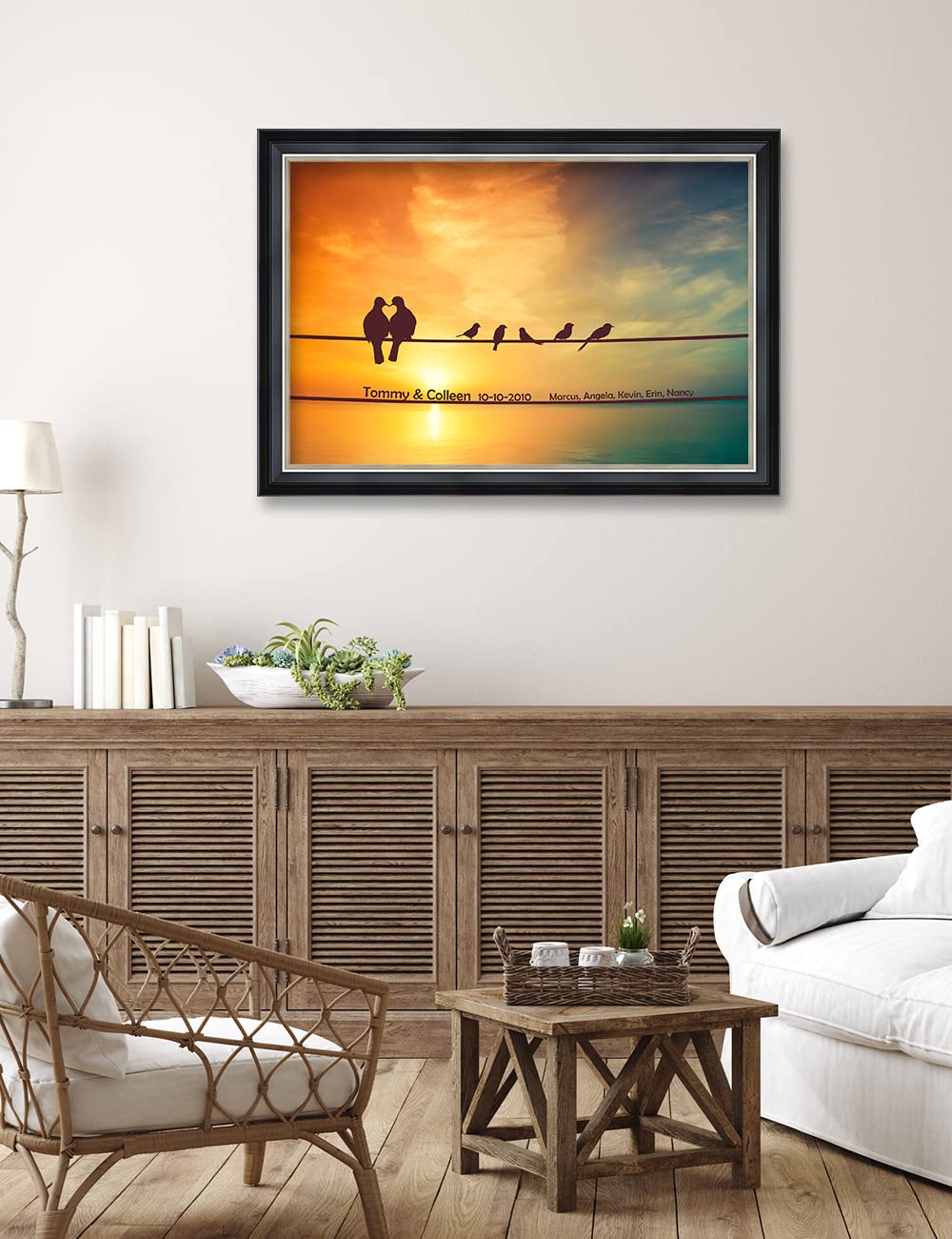 Ipic - We Are Family, Personalized Ideal Gift Custom Framed Wall Art With Names And Date, Giclee Prints With Solid Wood Frame, U