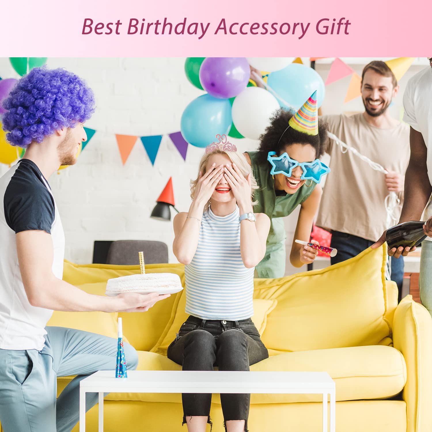 Doradreamdeko Pink 30Th Birthday Tiara And Sash For Women - Fabulous Glitter Sash + Forest Rhinestone Premium Metal Tiara - 30Th