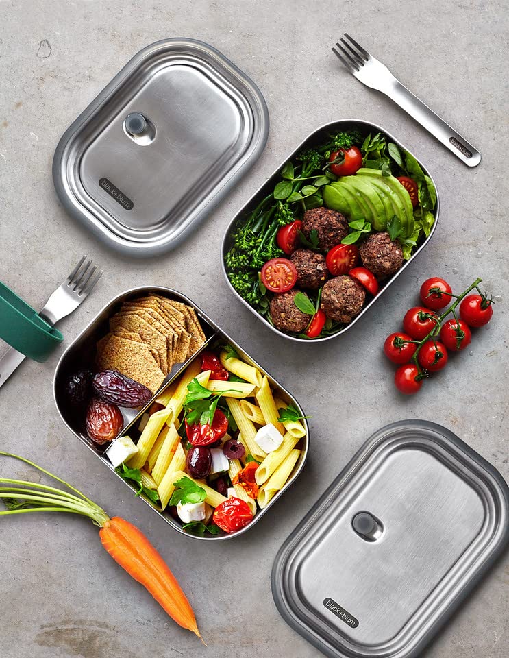 Black+Blum Stainless-Steel Lunch Box | Leak-Proof Oven Safe Plastic Free Meal Prep Lunch Food Container, Olive, 1000Ml / 34 Fl O