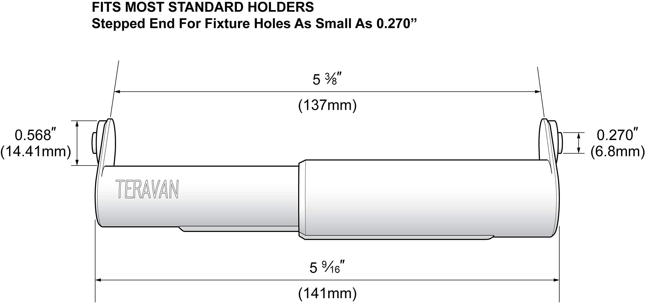 Teravan Standard Extender For Extra Large Toilet Paper Rolls | Extend The Size Of Your Tissue Paper Roll Holders | Easy Installa