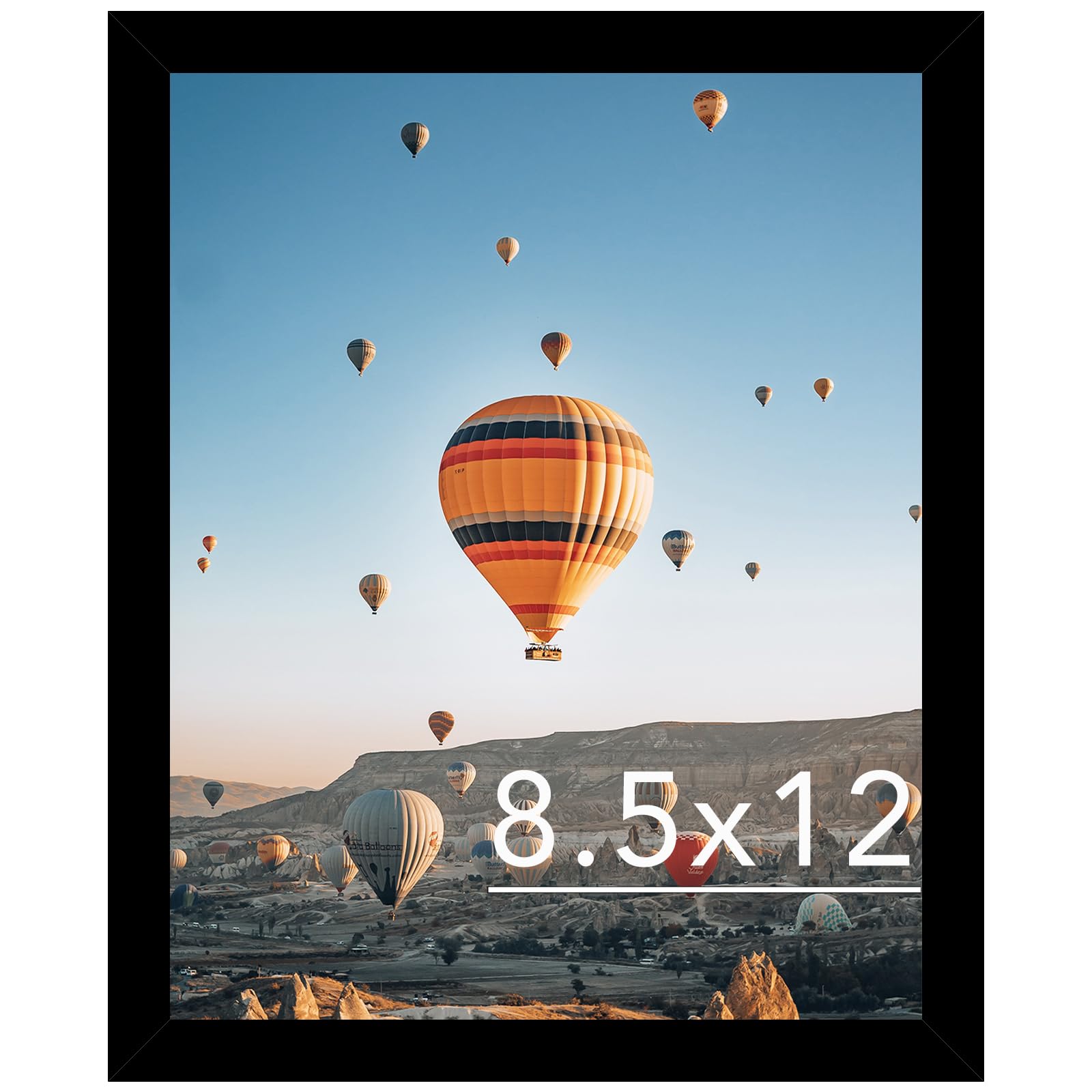 JCJMY 8.5x12 Picture Frame Black for Wall Hanging or Tabletop, Wall Mounting Horizontally or Vertically, 8.5 x 12 Wall Gallery P