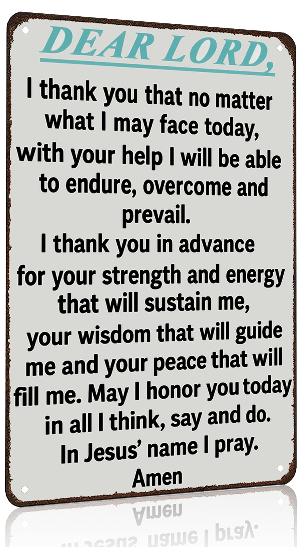 Smilelife Christian Gifts God Gifts Dear Lord In Jesus   Name I Pray Vintage Tin Sign Religious Metal Wall Art for Home Church P