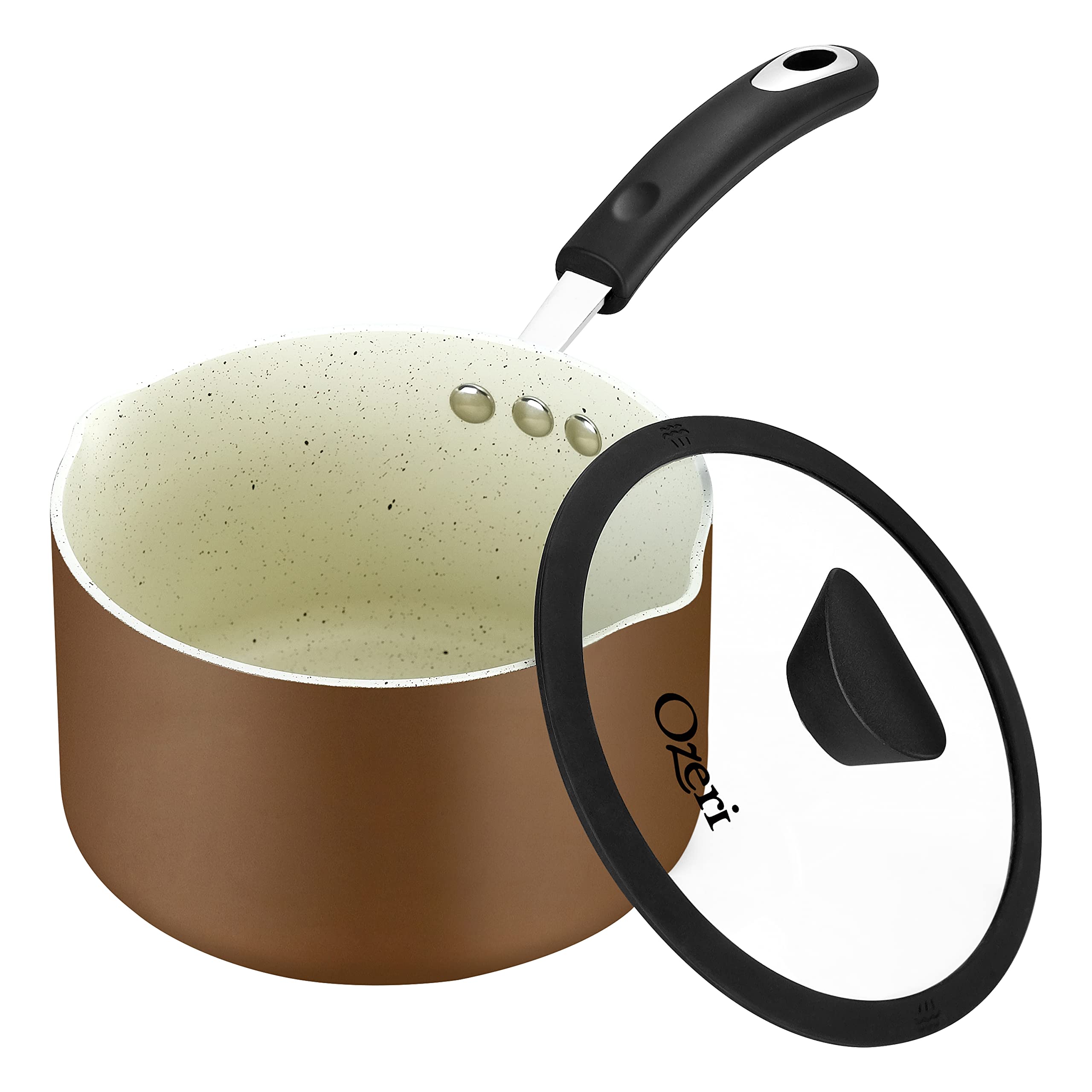 The All-In-One Stone Saucepan and Cooking Pot by Ozeri - 100% APEO, GenX, PFBS, PFOS, PFOA, NMP and NEP-Free German-Made Coating