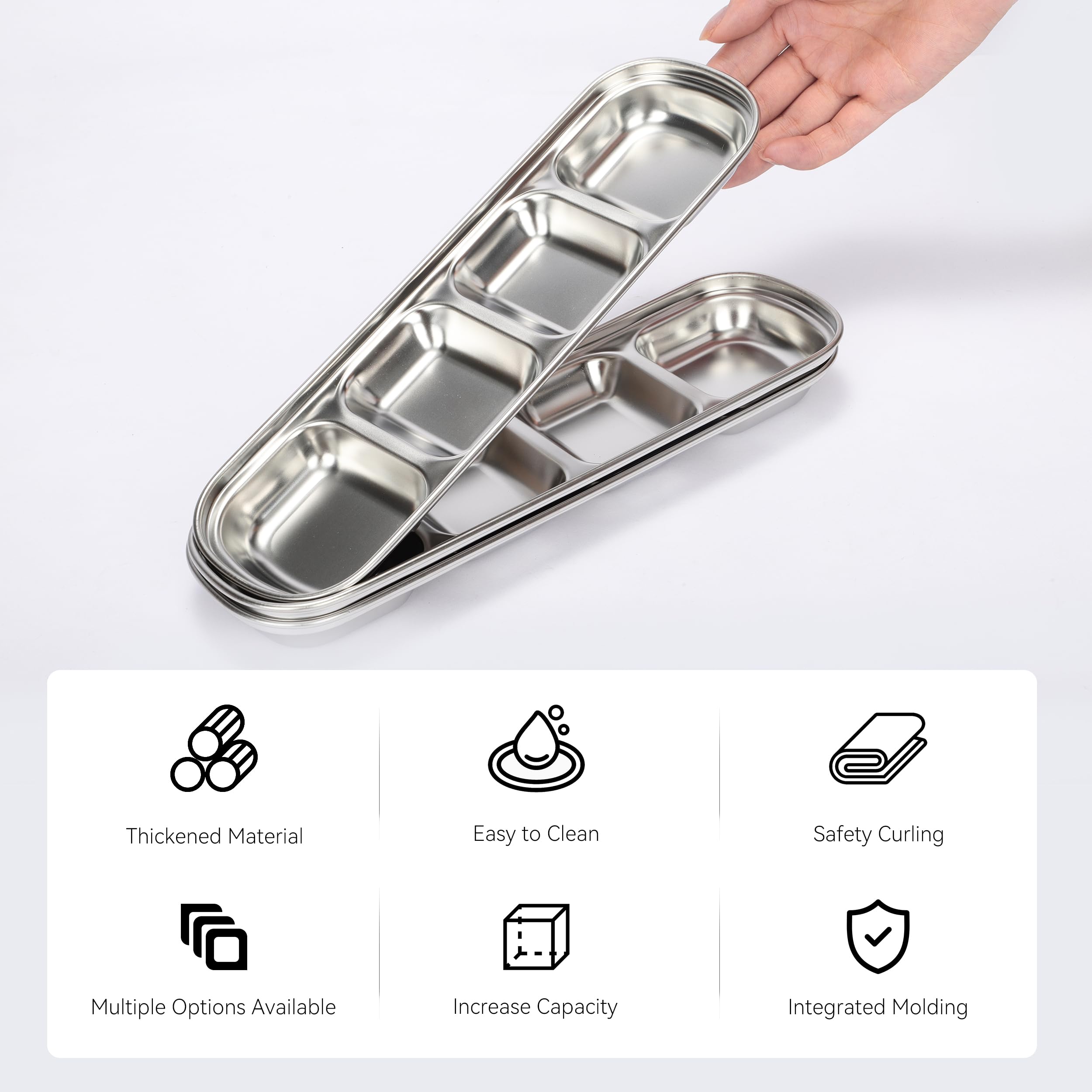 Drizzle Sauce Dish Stainless Steel Soy Tomato Sauce Salt Vinegar Sugar Spices Flavor Condiment Dip Bowls Korean Bbq Home Kitchen