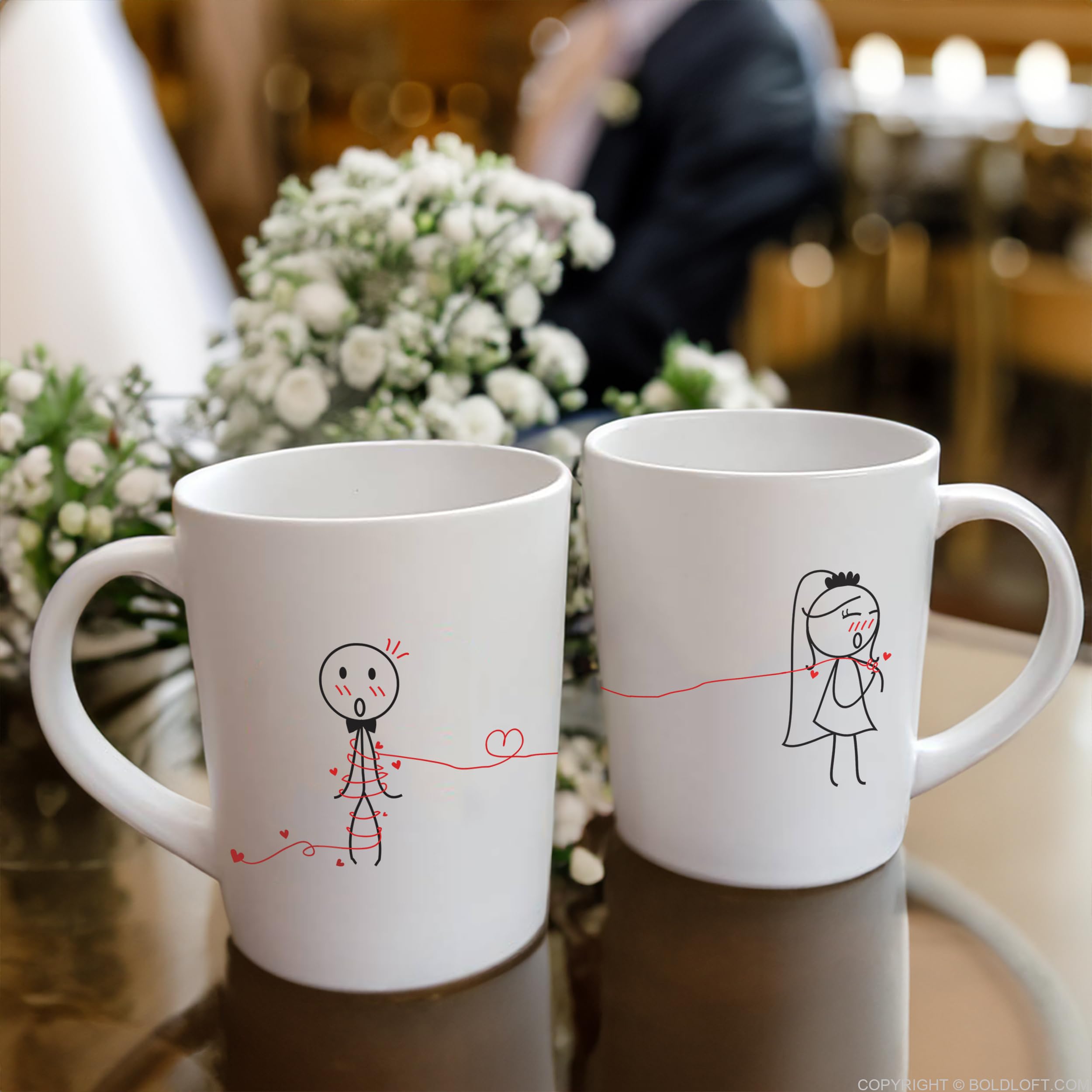 Boldloft Tie The Knot His & Hers Wedding Coffee Mugs-Wedding Gifts For Couples,Wedding Gifts For Bride And Groom,Engagement Gift