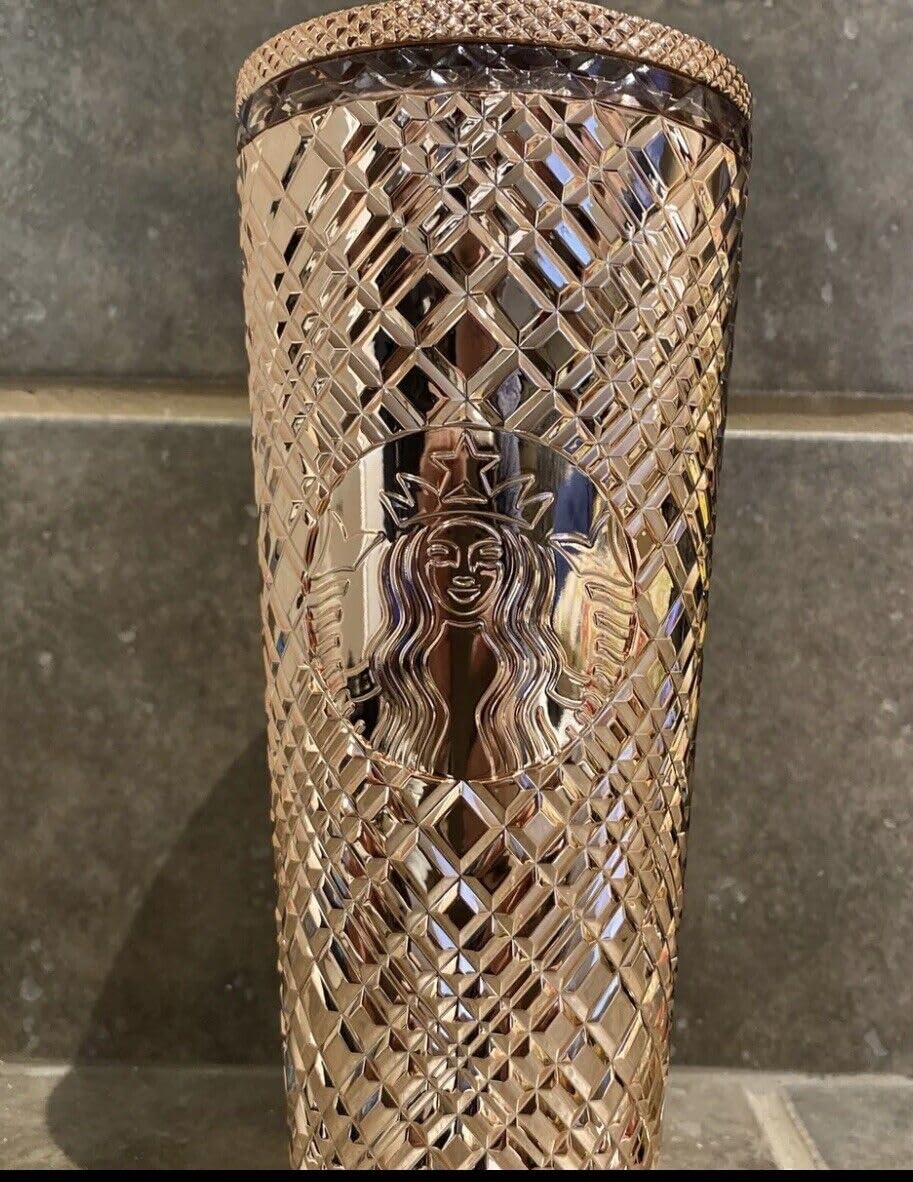 Starbucks 2023 Winter Holiday Jeweled 24Oz Tumbler Cold Cup - Rose Gold