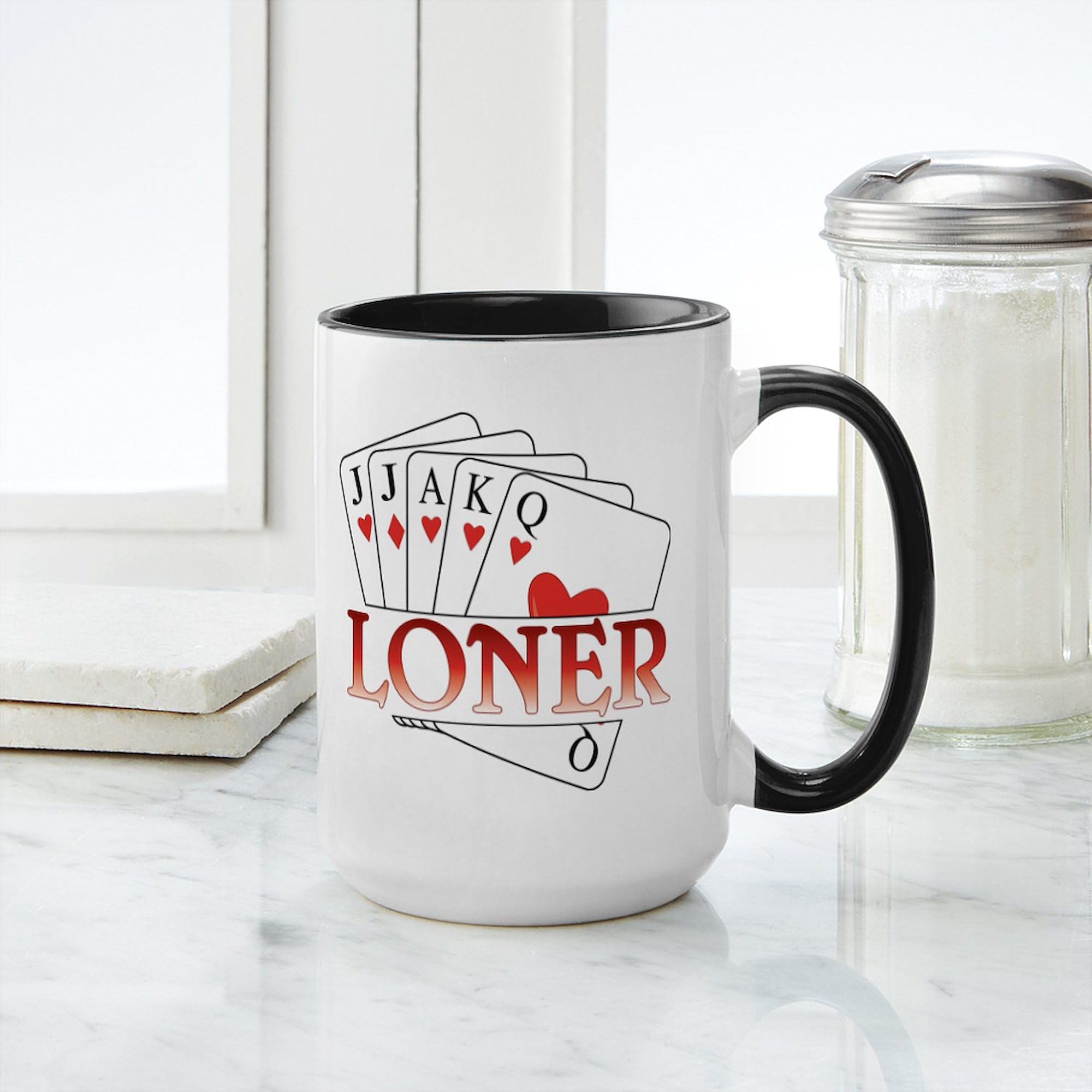 CafePress Euchre Loner Large Mug 15 oz (444 ml) Ceramic Coffee Mug